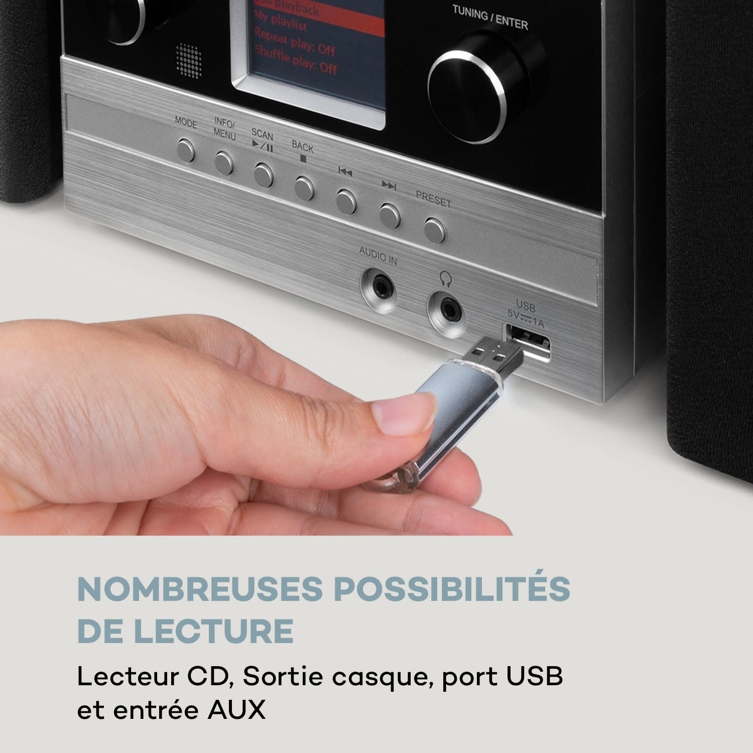 Connect System S Chaîne stéréo Internet / DAB + enceintes 20W max- Argent