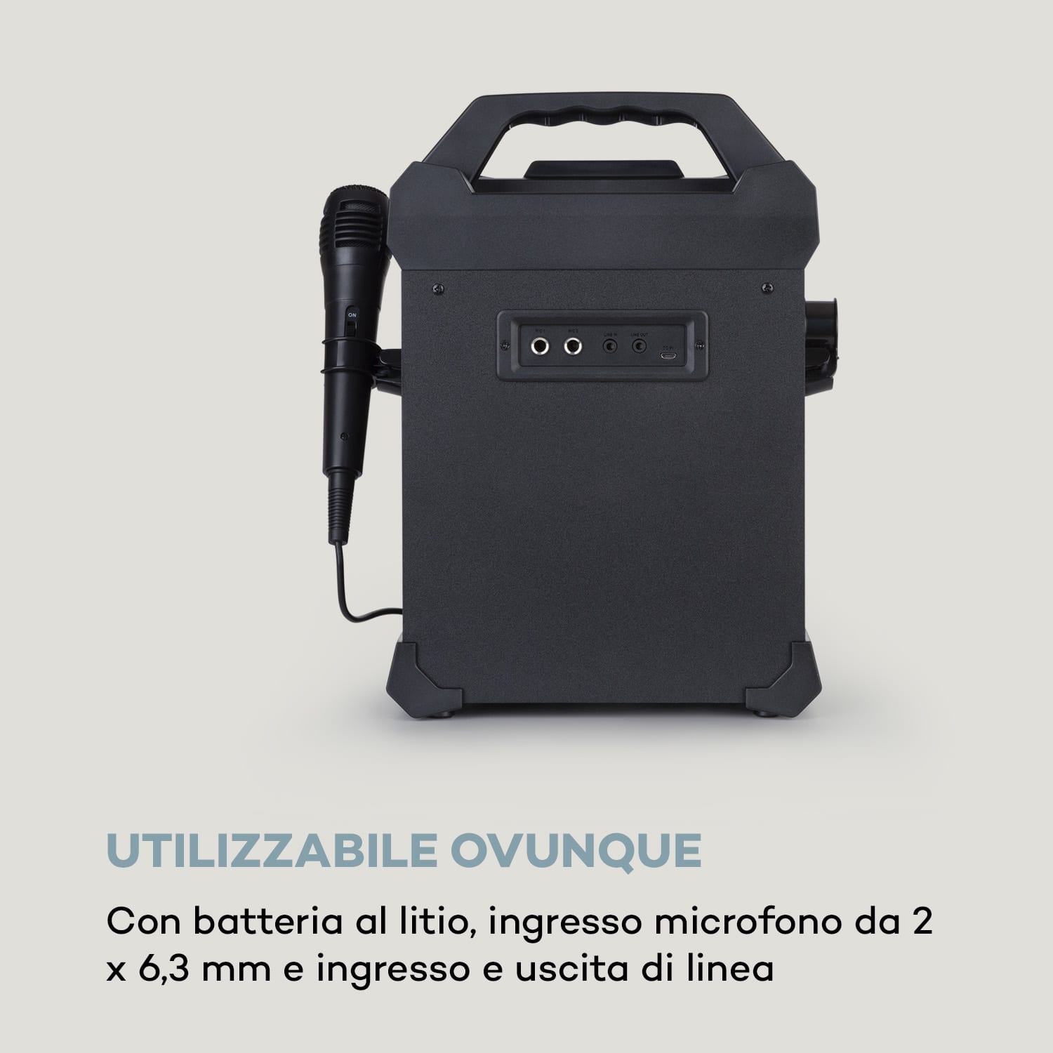 Rockstar LightShow Impianto Karaoke BT USB Line-In/Out 2 x 6,3mm nero 
