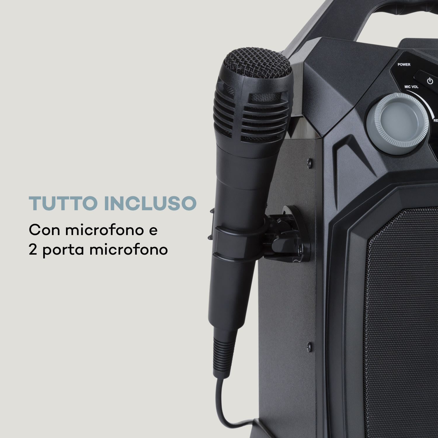 Rockstar LightShow Impianto Karaoke BT USB Line-In/Out 2 x 6,3mm nero 