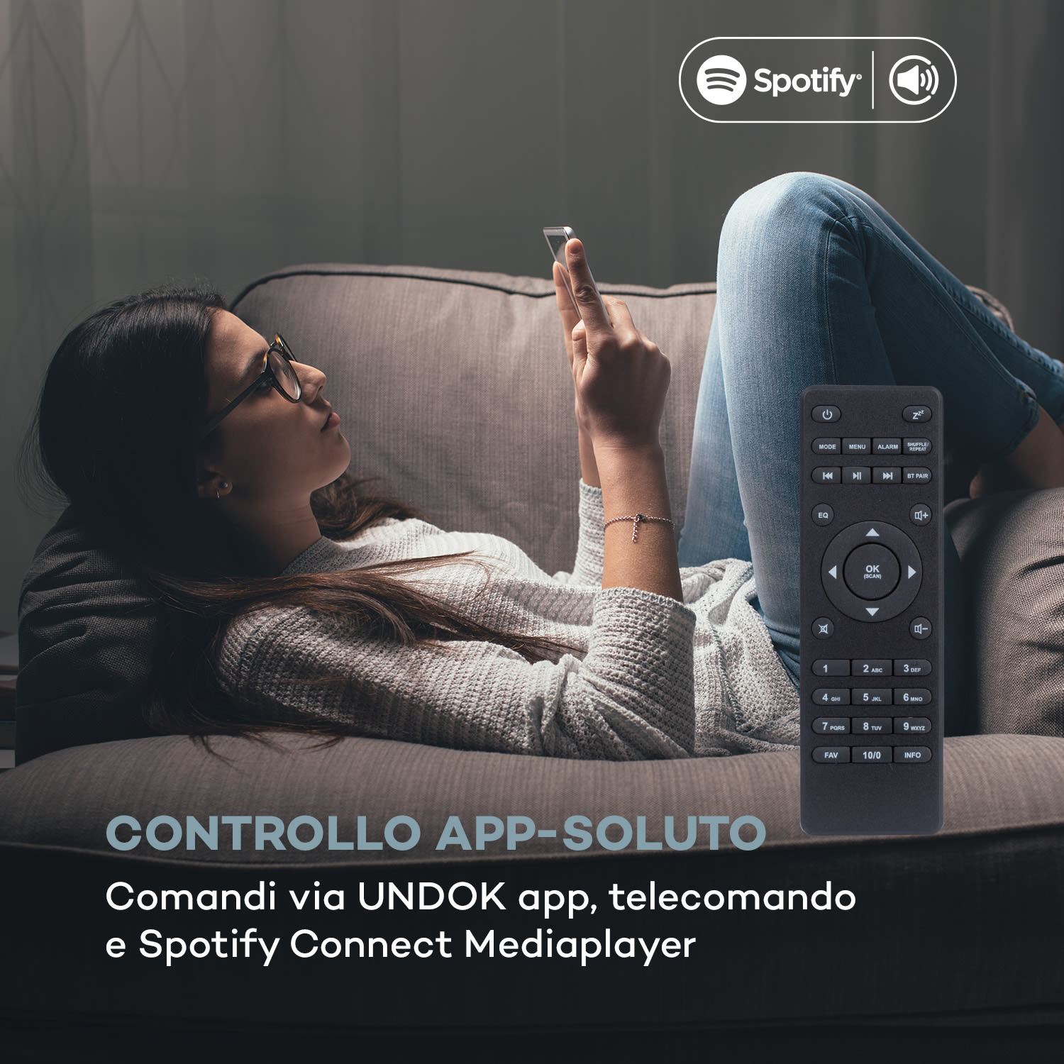 Connect Vinyl smart radio giradischi 2 altoparlanti 20Wmax internet/DAB+ 