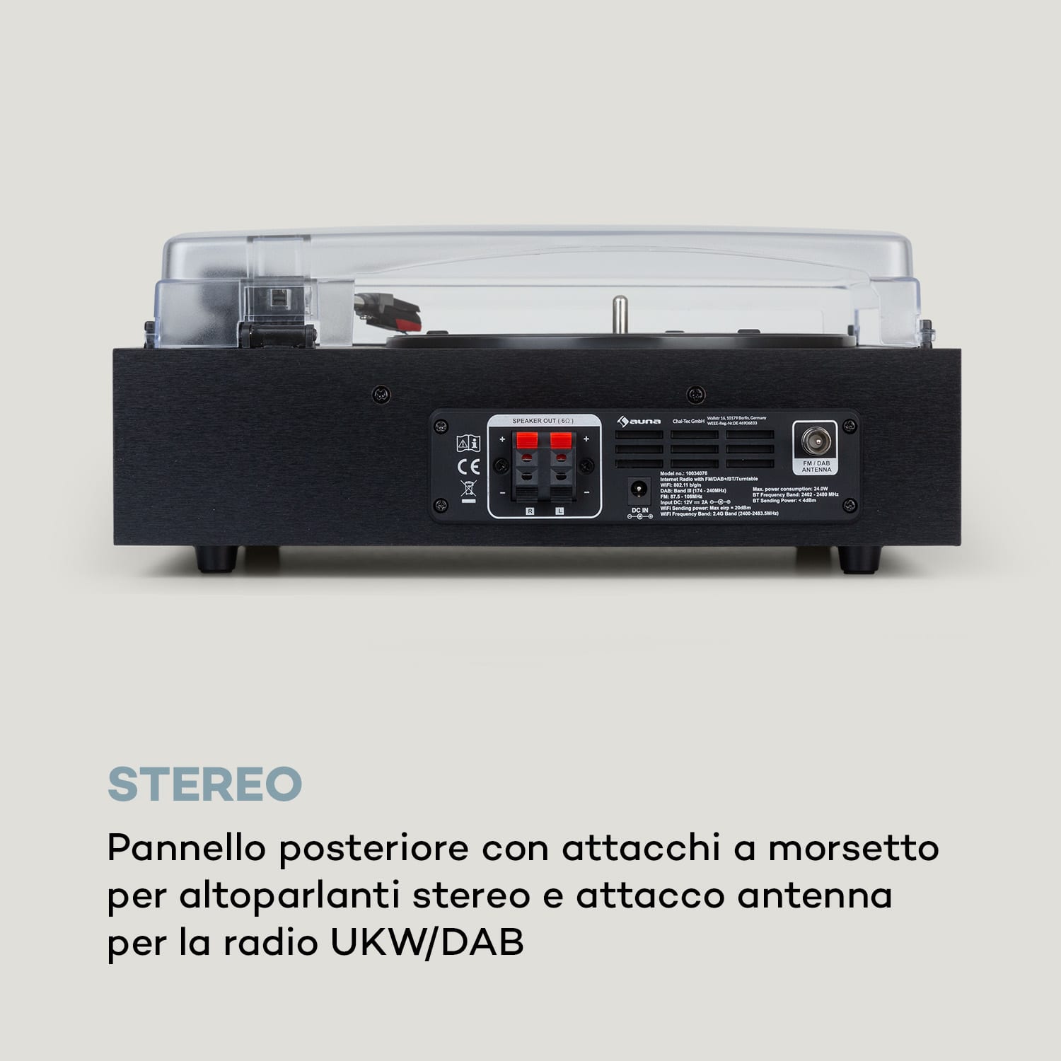Connect Vinyl smart radio giradischi 2 altoparlanti 20Wmax internet/DAB+ 