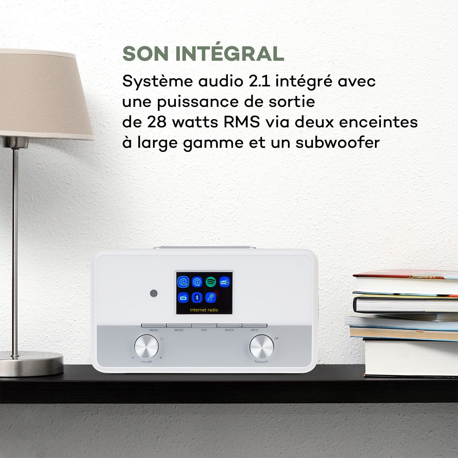 Connect 150 SE Radio Internet 2.1 DAB DAB+ FM PLL BT écran TFT 2,8" - blanc 