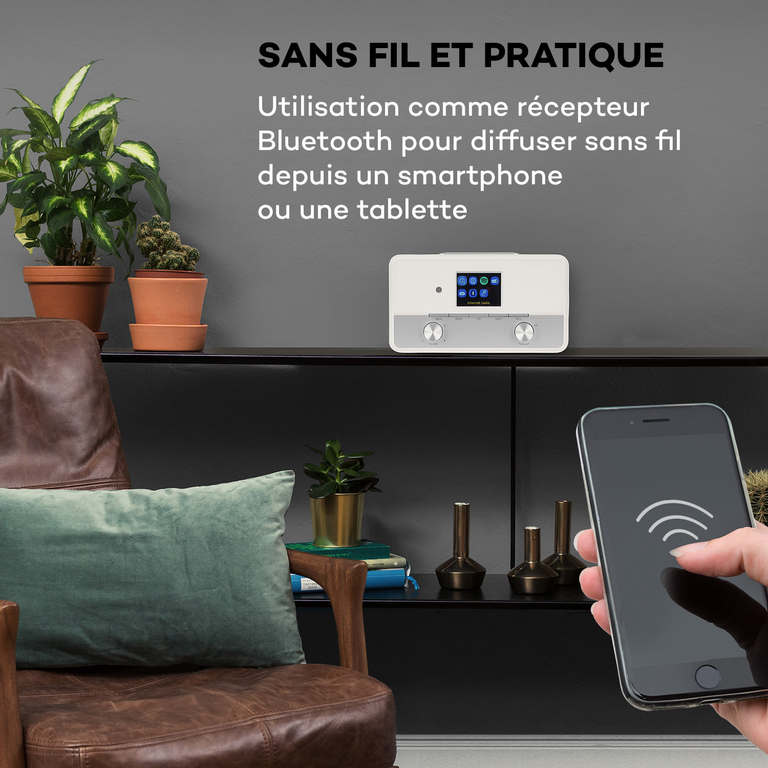Connect 150 SE Radio Internet 2.1 DAB DAB+ FM PLL BT écran TFT 2,8" - blanc 