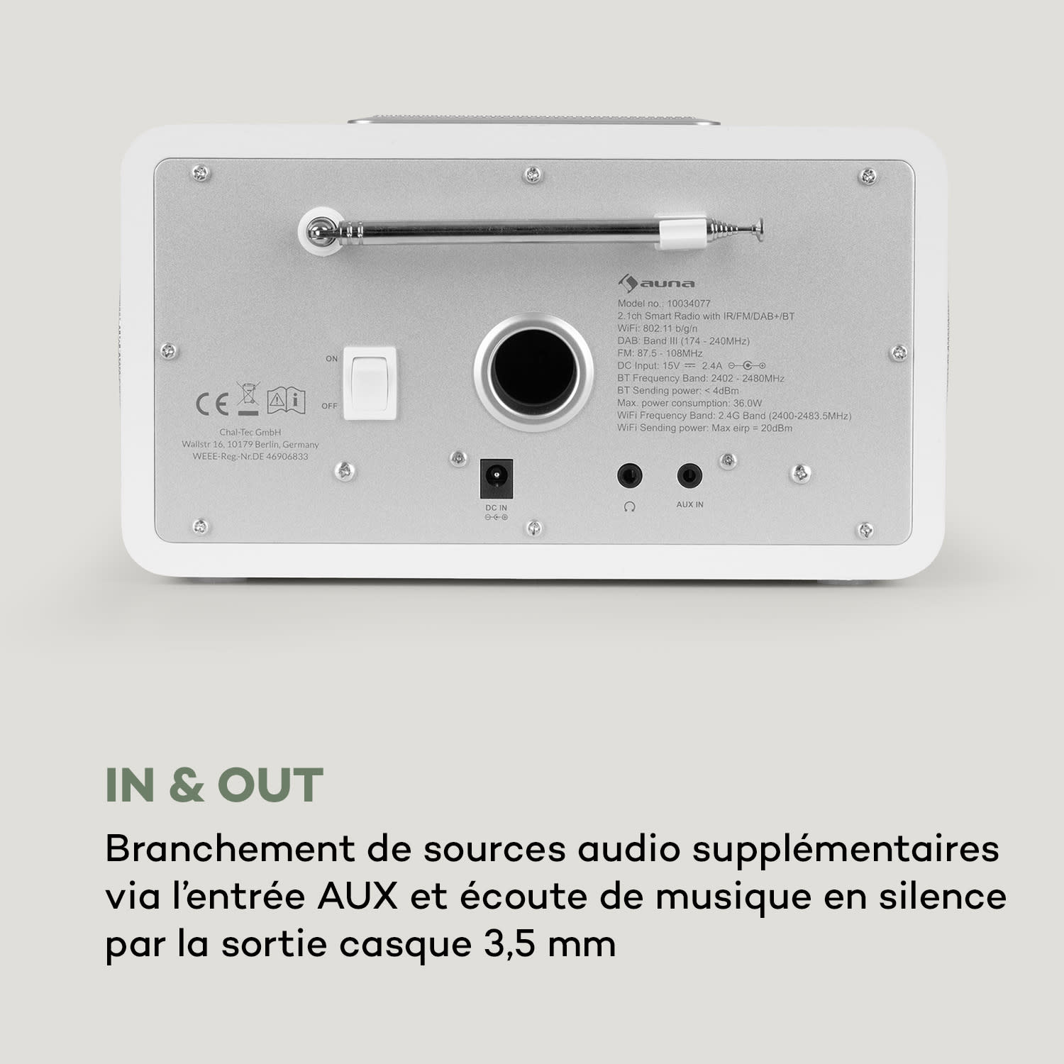 Connect 150 SE Radio Internet 2.1 DAB DAB+ FM PLL BT écran TFT 2,8" - blanc 