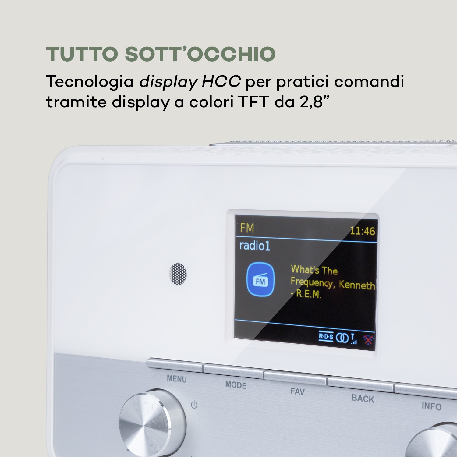 Connect 150 SE 2.1 radio internet DAB/DAB+/PLL-FM BT display TFT da 2,8" bianco 