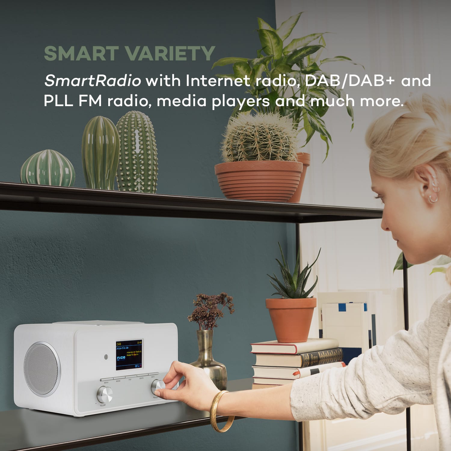 Connect 150 SE, 2.1 internetové rádio, DAB/DAB+/PLL-FM, BT, 2,8" TFT displej, biele 
