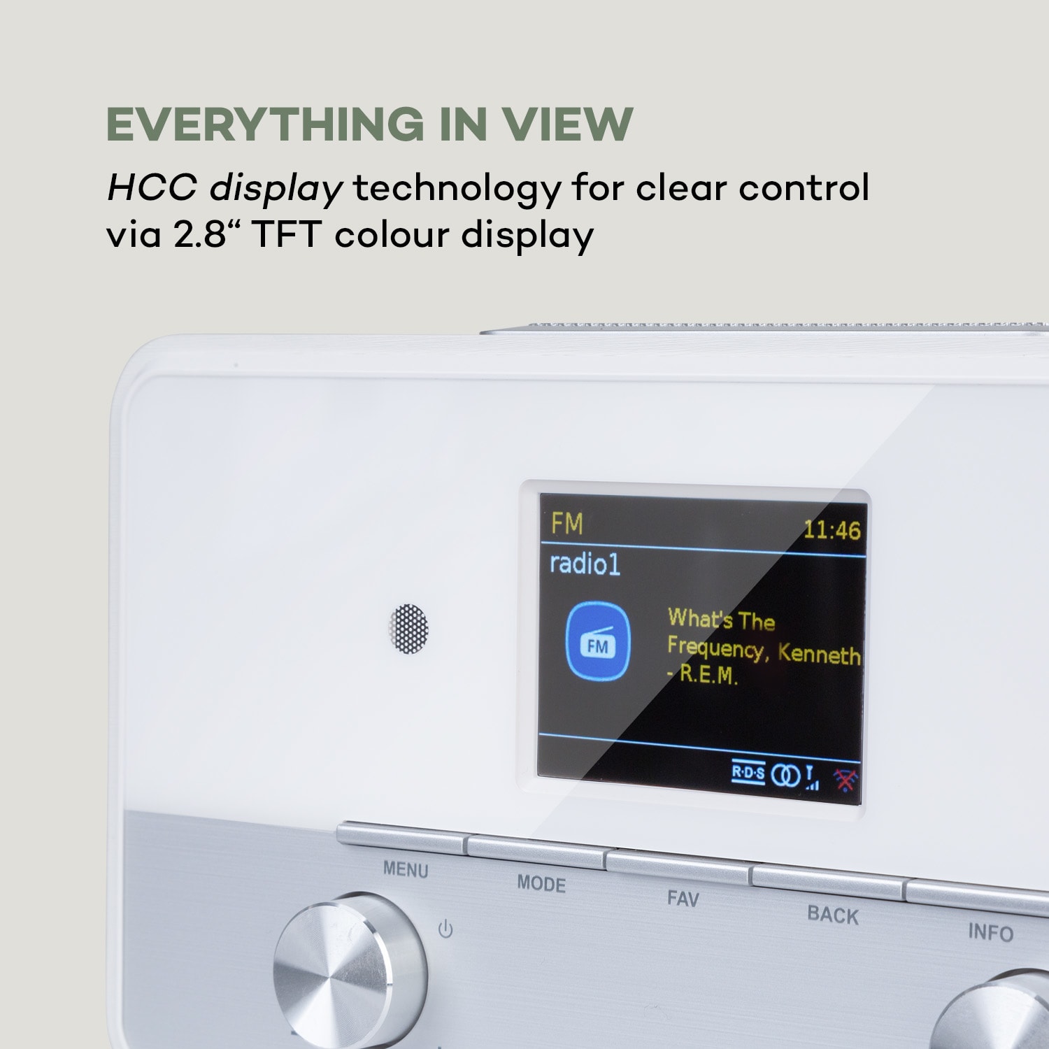Connect 150 SE, 2.1 internetové rádio, DAB/DAB+/PLL-FM, BT, 2,8" TFT displej, biele 
