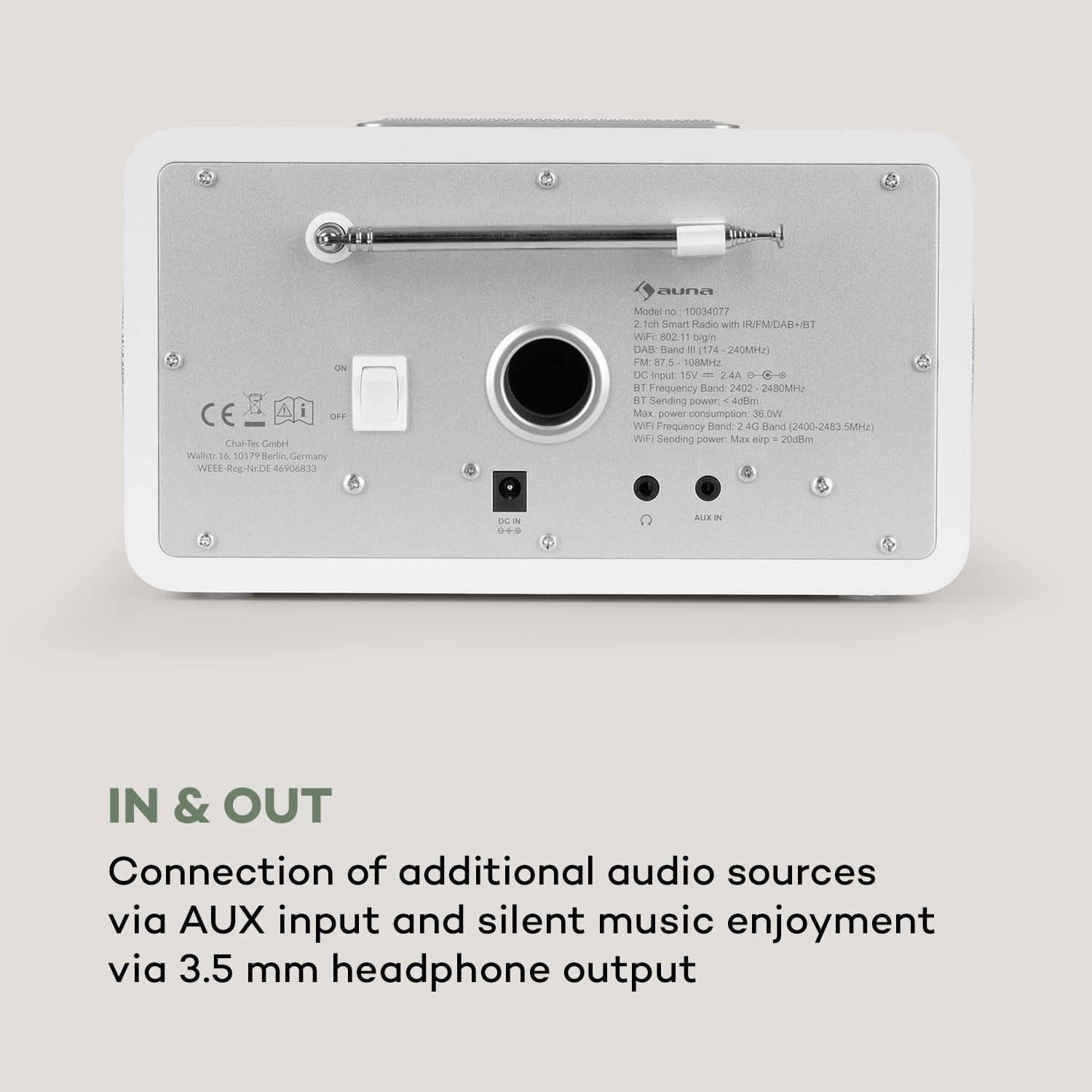 Connect 150 SE, 2.1 internetové rádio, DAB/DAB+/PLL-FM, BT, 2,8" TFT displej, biele 