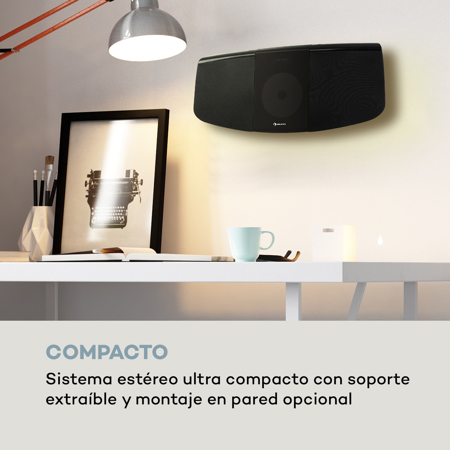 BlackMask sistema de sonido vertical CD FM und DAB+ radio BT negro 