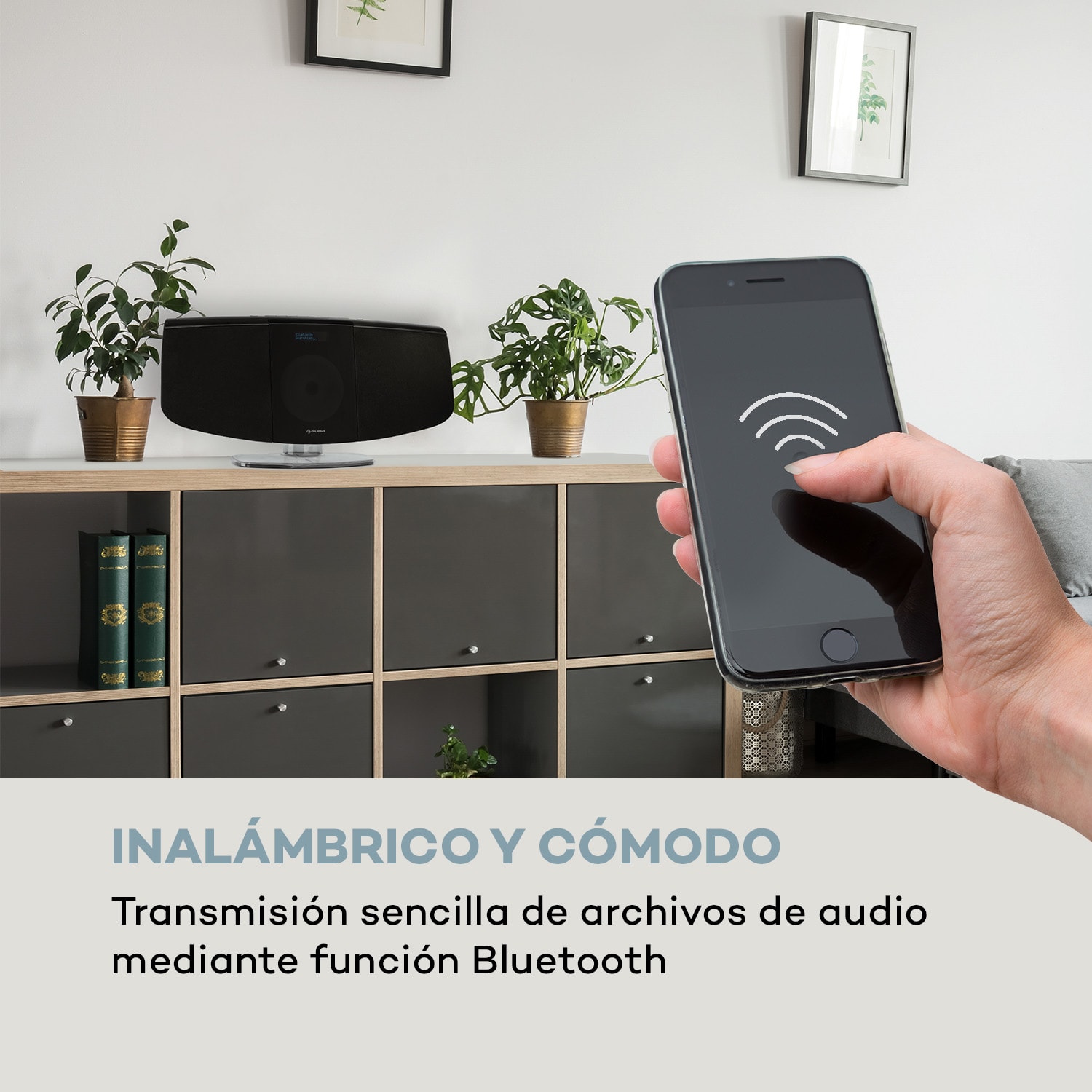 BlackMask sistema de sonido vertical CD FM und DAB+ radio BT negro 