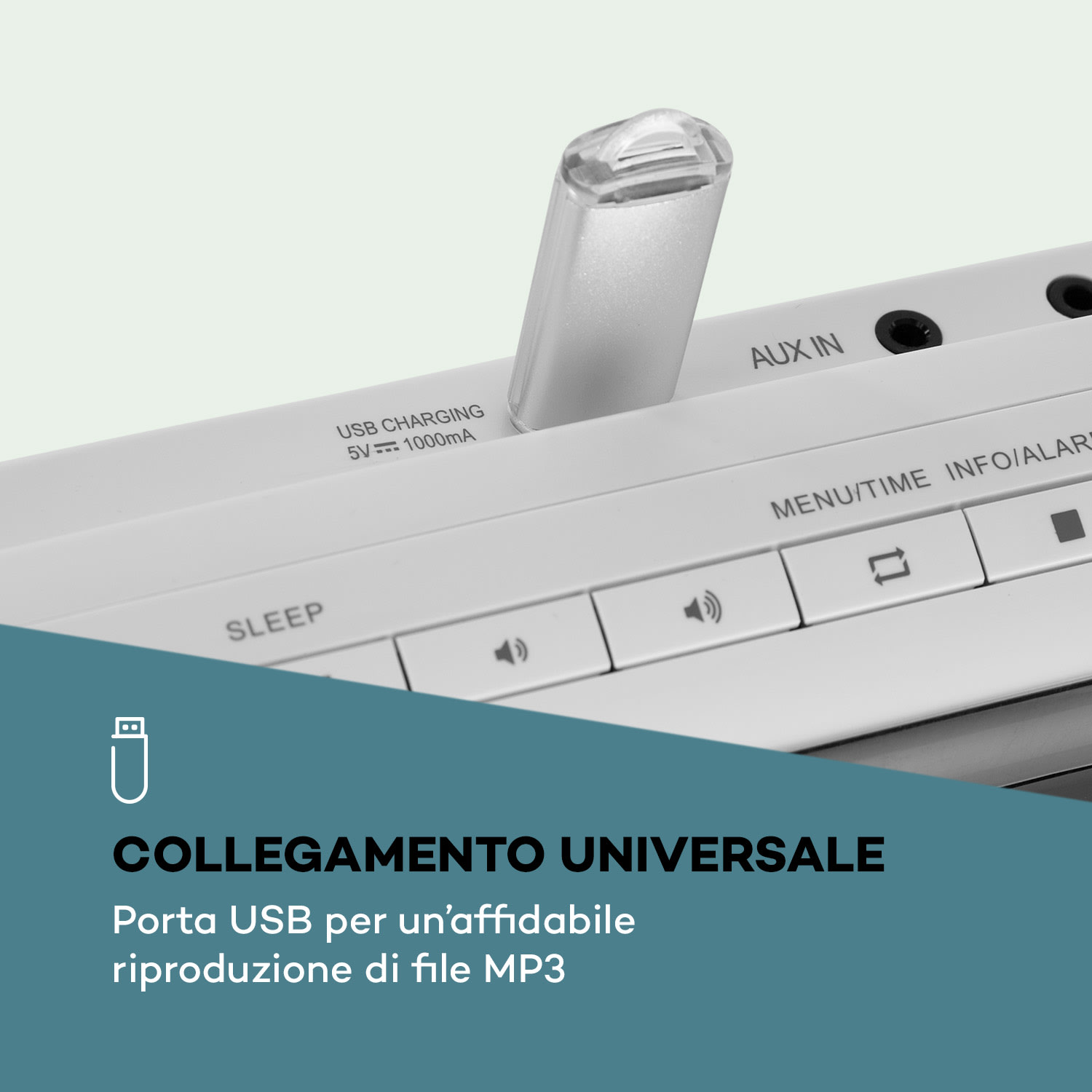 BlackMask Impianto Stereo Verticale CD Tuner FM e DAB+ BT bianco 