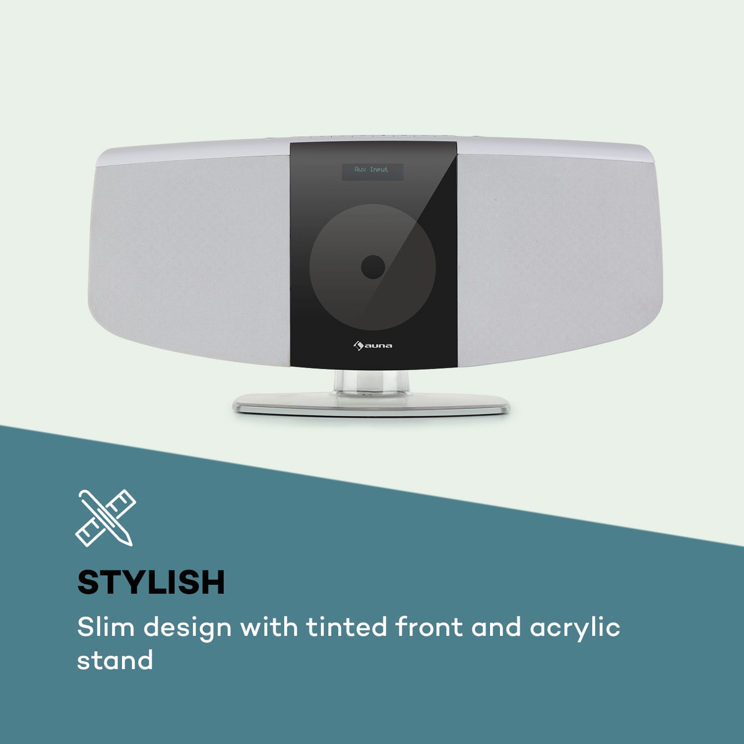 BlackMask, vertikalni stereo uređaj, CD, FM a DAB+ tuner, BT, bijeli 