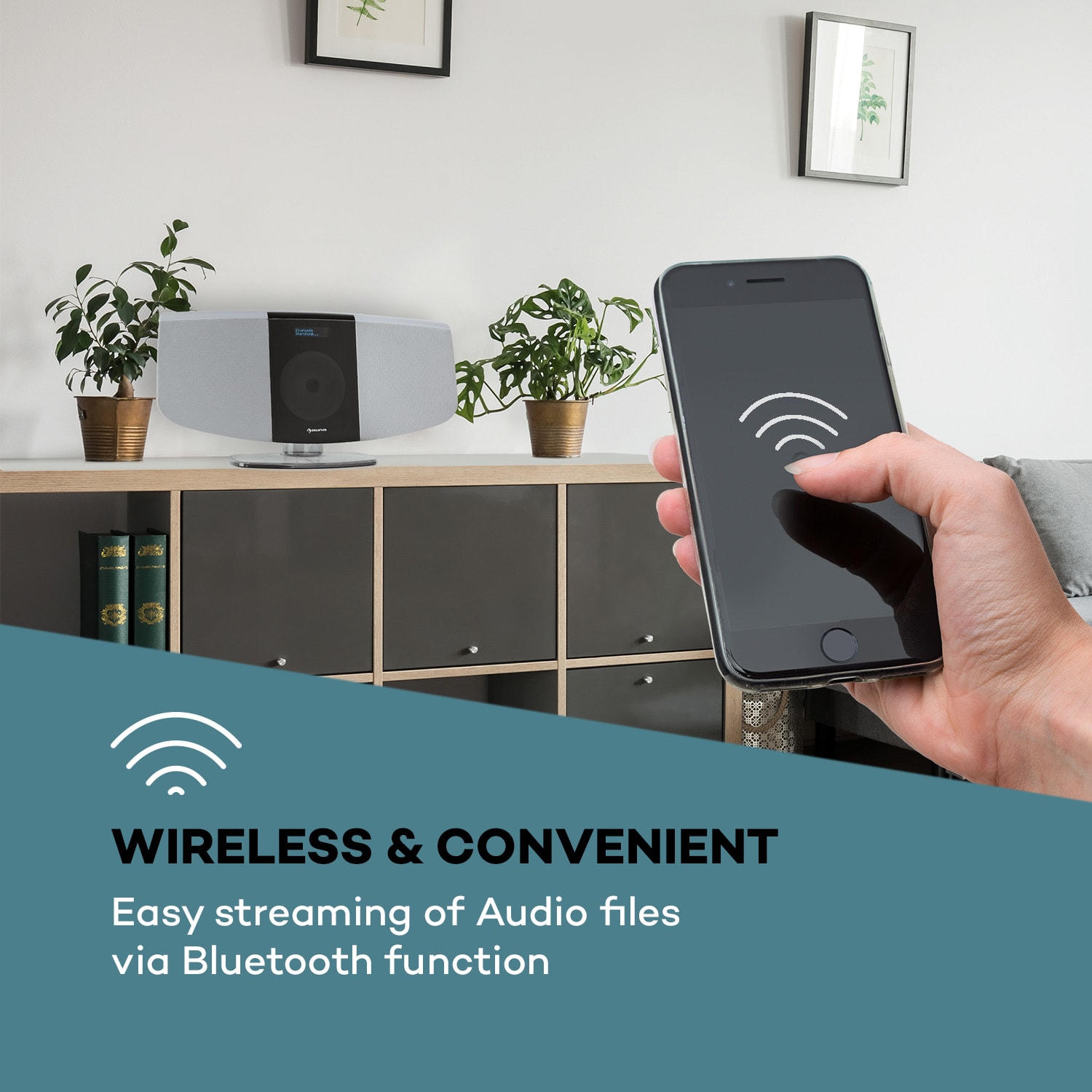 BlackMask, vertikalni stereo uređaj, CD, FM a DAB+ tuner, BT, bijeli 