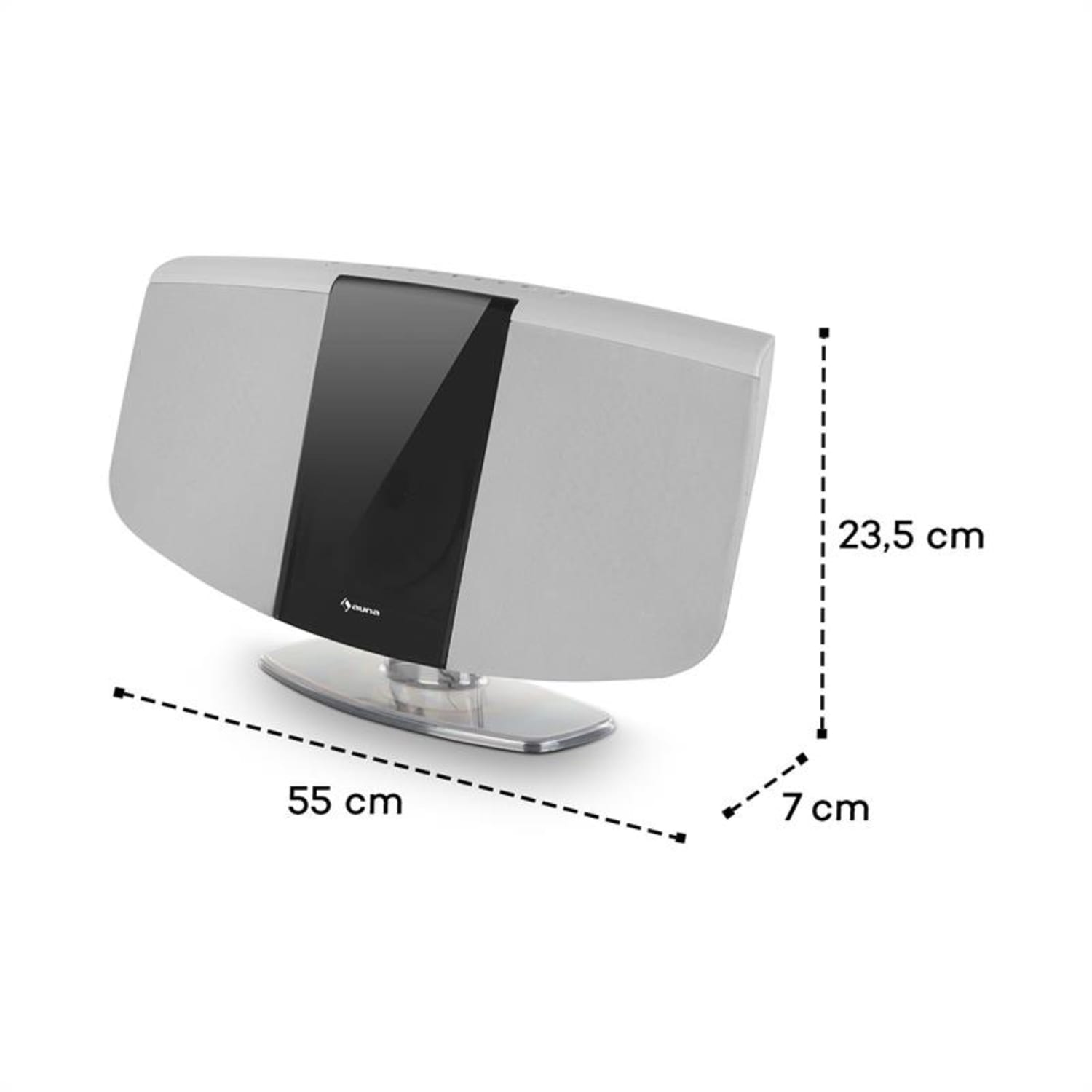BlackMask, vertikální stereo zařízení, CD, FM a DAB + tuner, BT, bílé