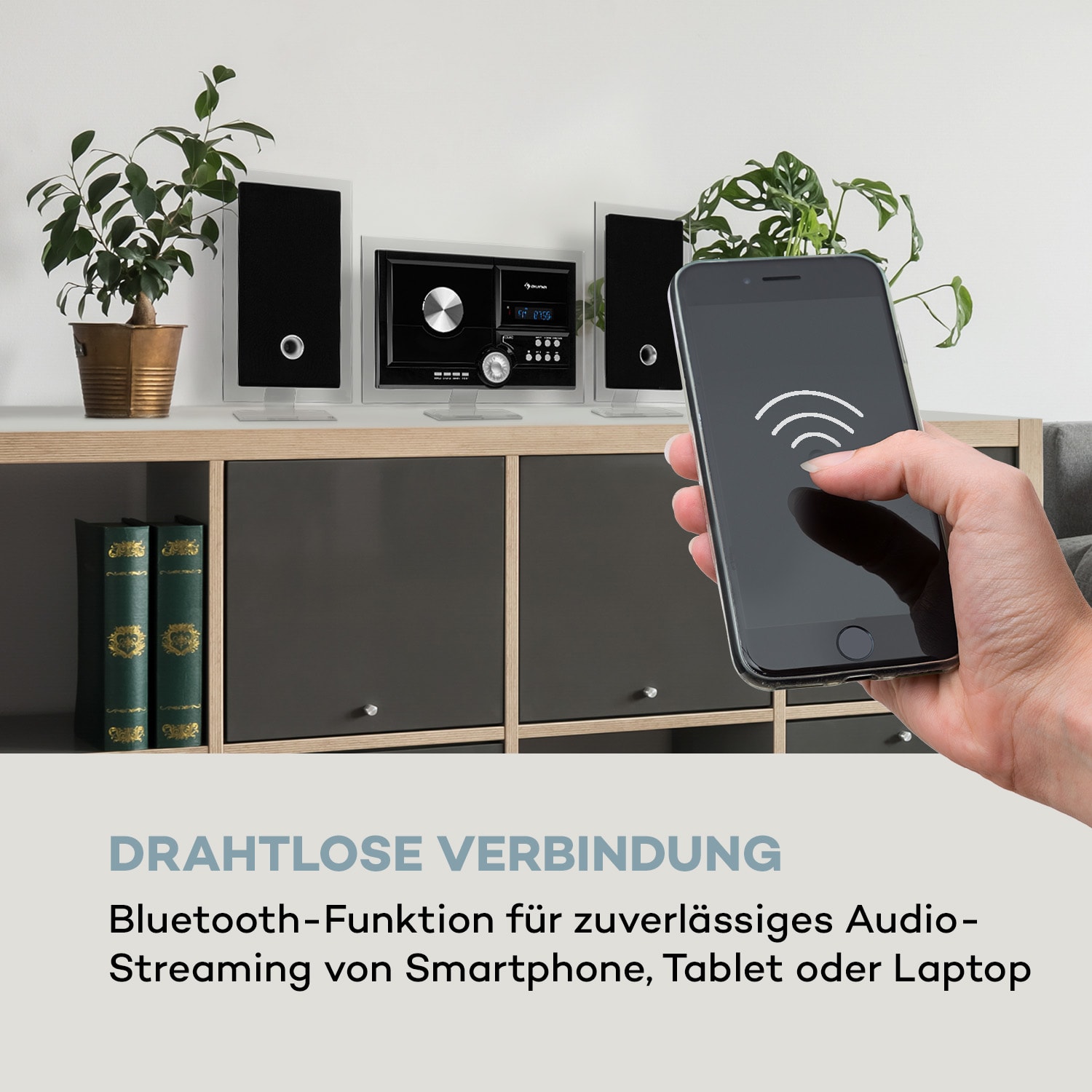 Stereo Sonic DAB+ Stereoanlage, DAB+, CD-Player, USB, BT, schwarz 