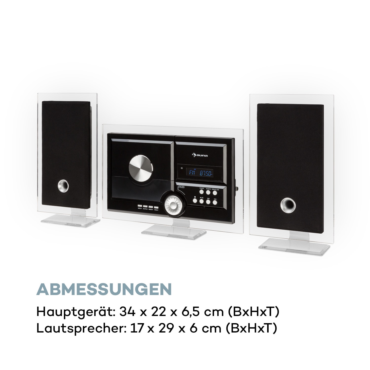 Stereo Sonic DAB+ Stereoanlage, DAB+, CD-Player, USB, BT, schwarz 