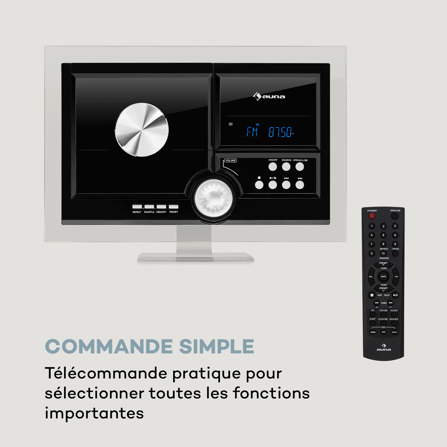 Stereo Sonic DAB+ Chaîne HiFi lecteur CD USB & Bluetooth  Noire