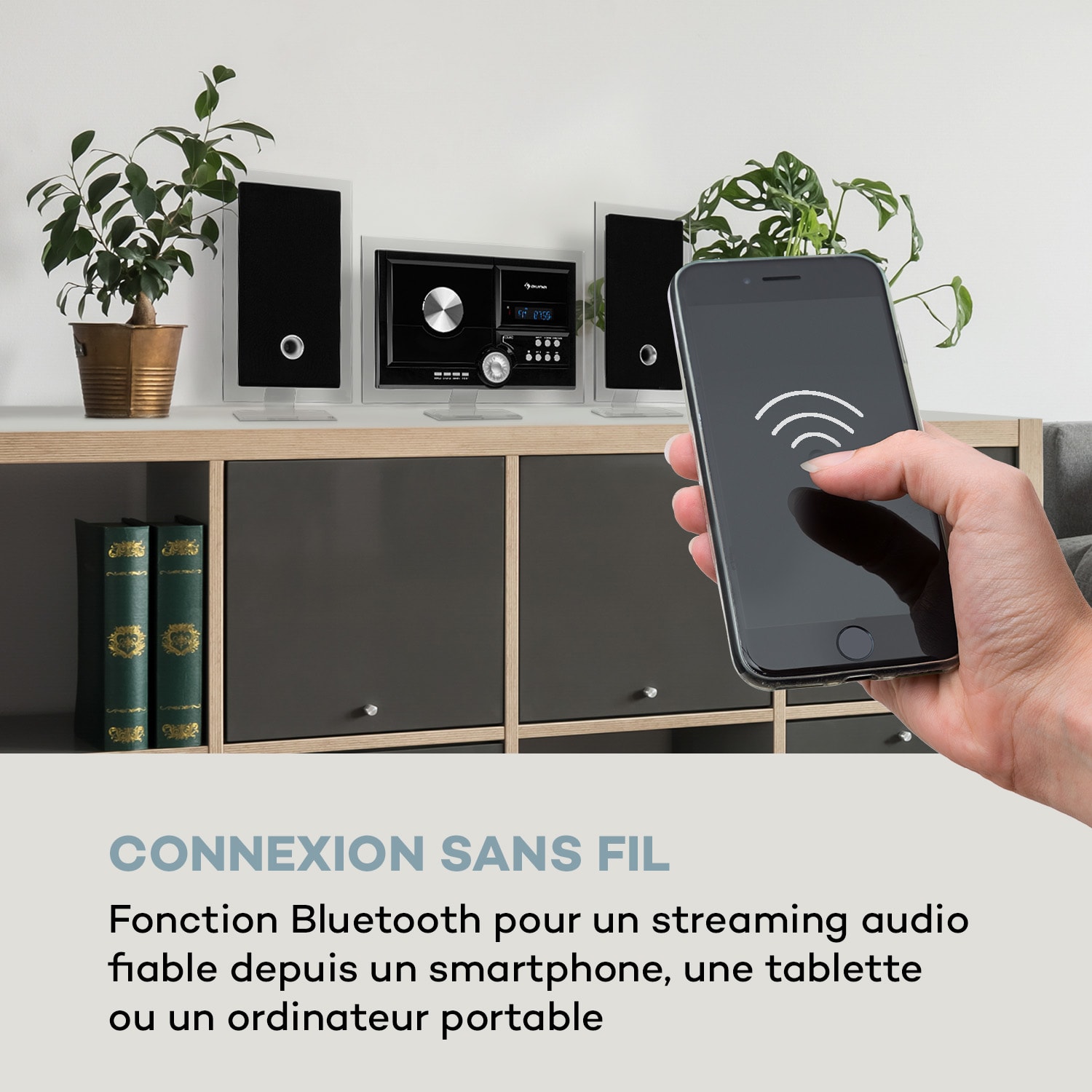 Stereo Sonic DAB+ Chaîne HiFi lecteur CD USB & Bluetooth  Noire