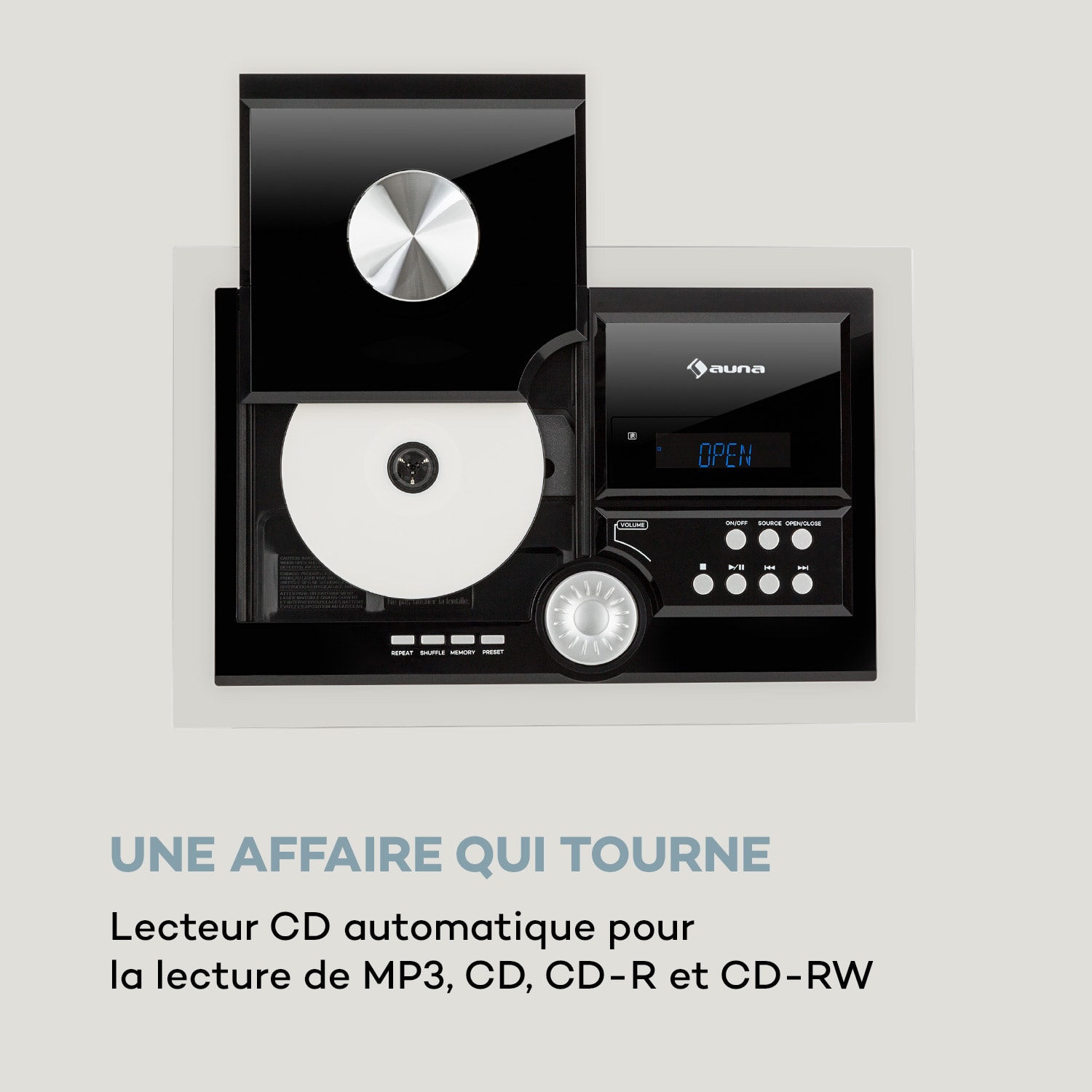 Stereo Sonic DAB+ Chaîne HiFi lecteur CD USB & Bluetooth  Noire