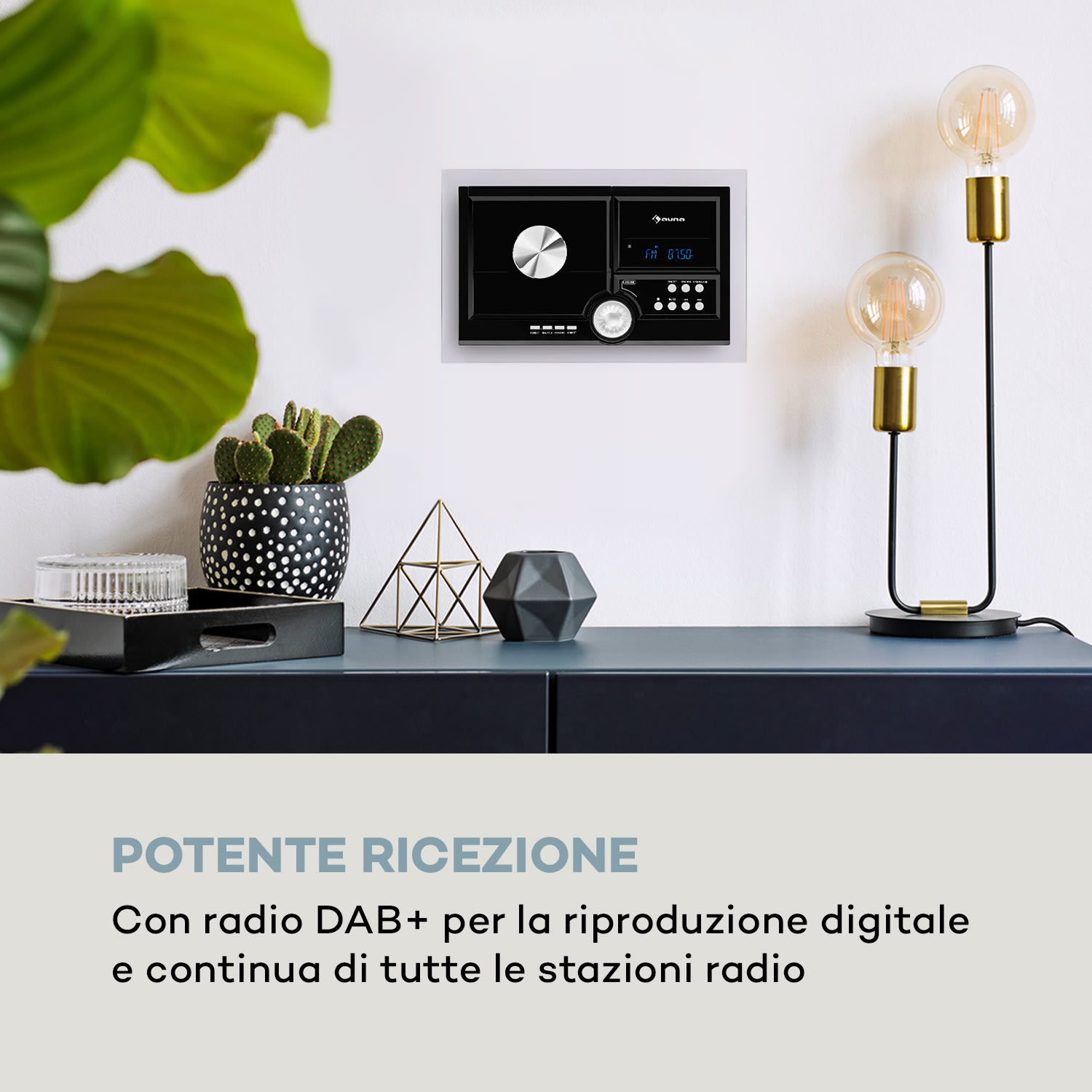 Stereo Sonic impianto stereo DAB+, DAB+, lettore CD, USB, BT, nero 