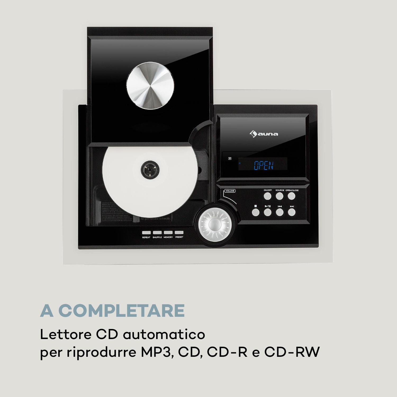 Stereo Sonic impianto stereo DAB+, DAB+, lettore CD, USB, BT, nero 