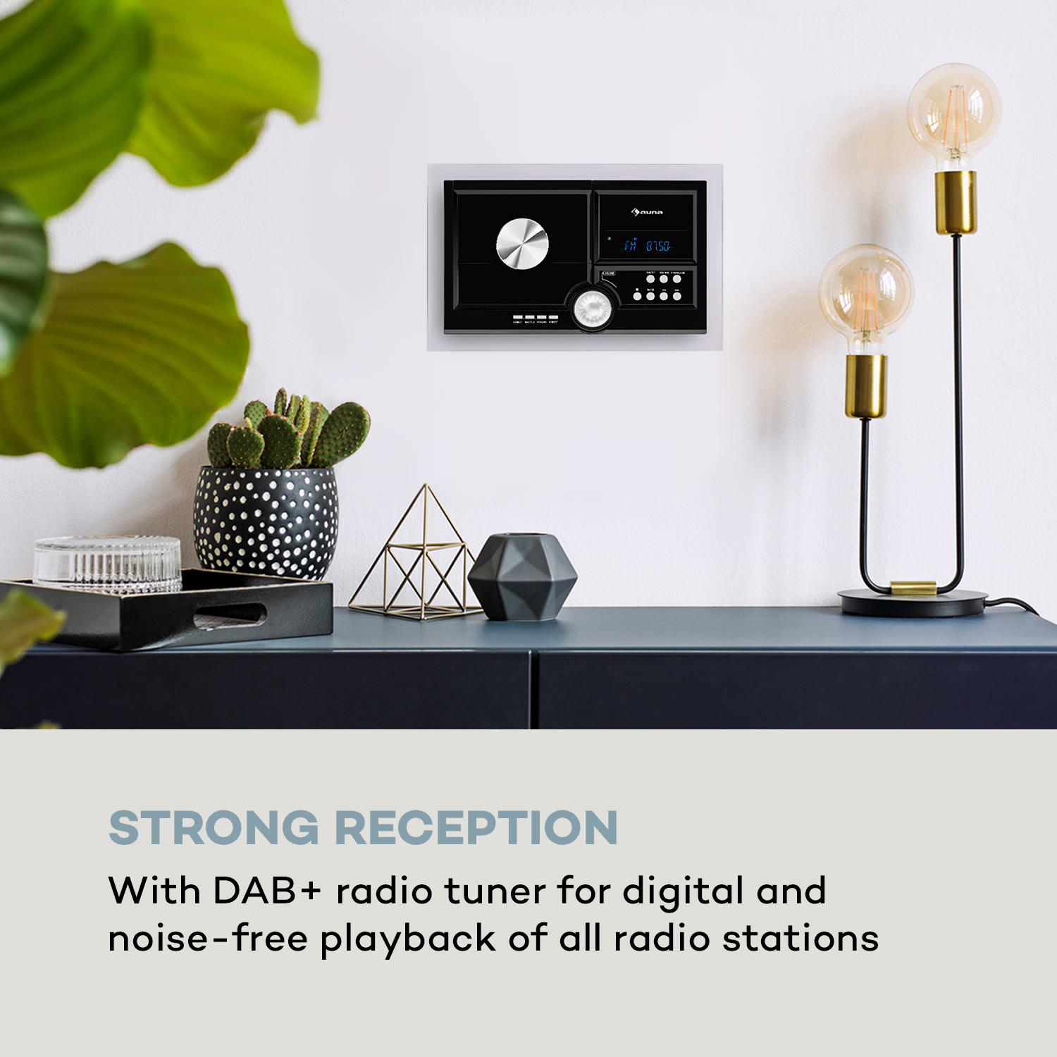 Stereo Sonic, DAB+ sztereó rendszer, DAB+, CD lejátszó, USB, BT, fekete
