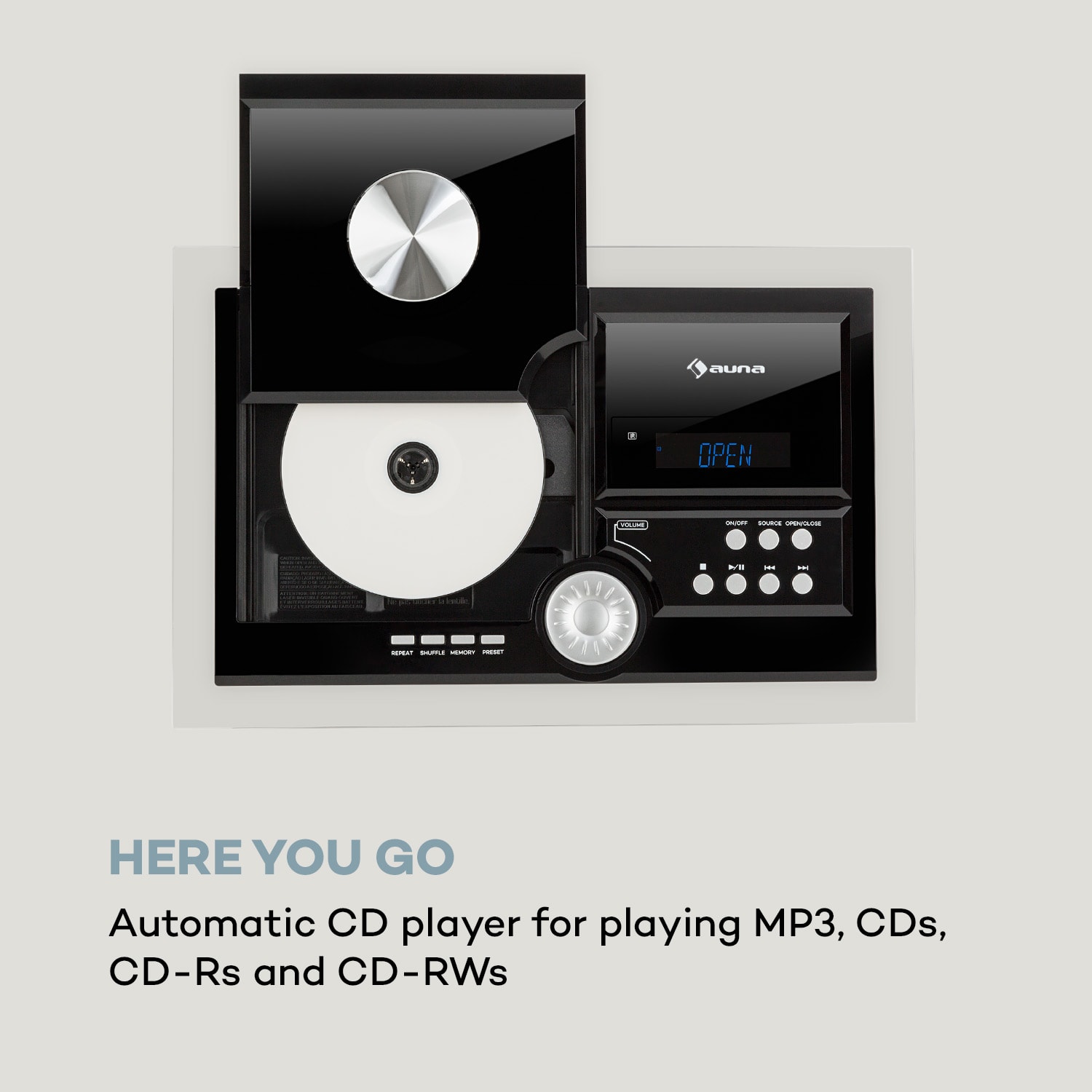 Stereo Sonic, DAB+ sztereó rendszer, DAB+, CD lejátszó, USB, BT, fekete