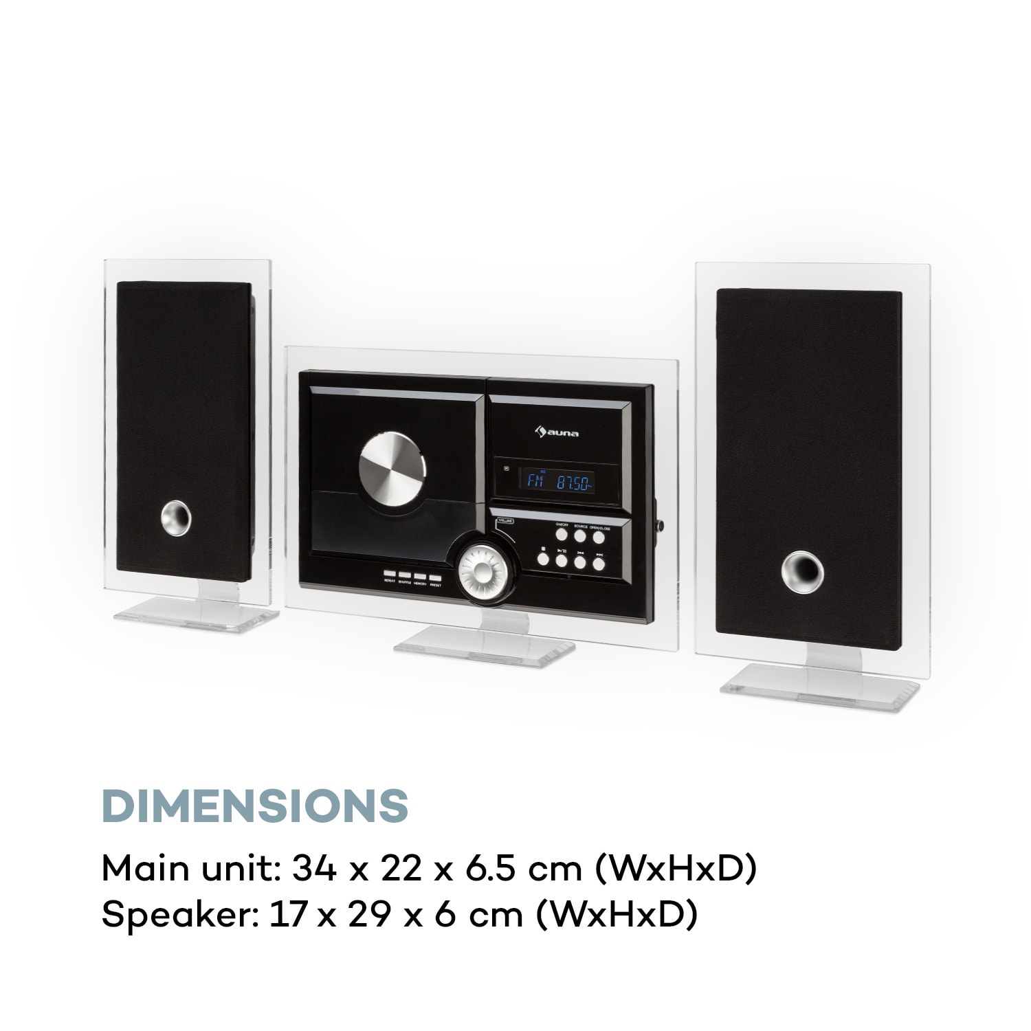 Stereo Sonic, DAB+ sztereó rendszer, DAB+, CD lejátszó, USB, BT, fekete