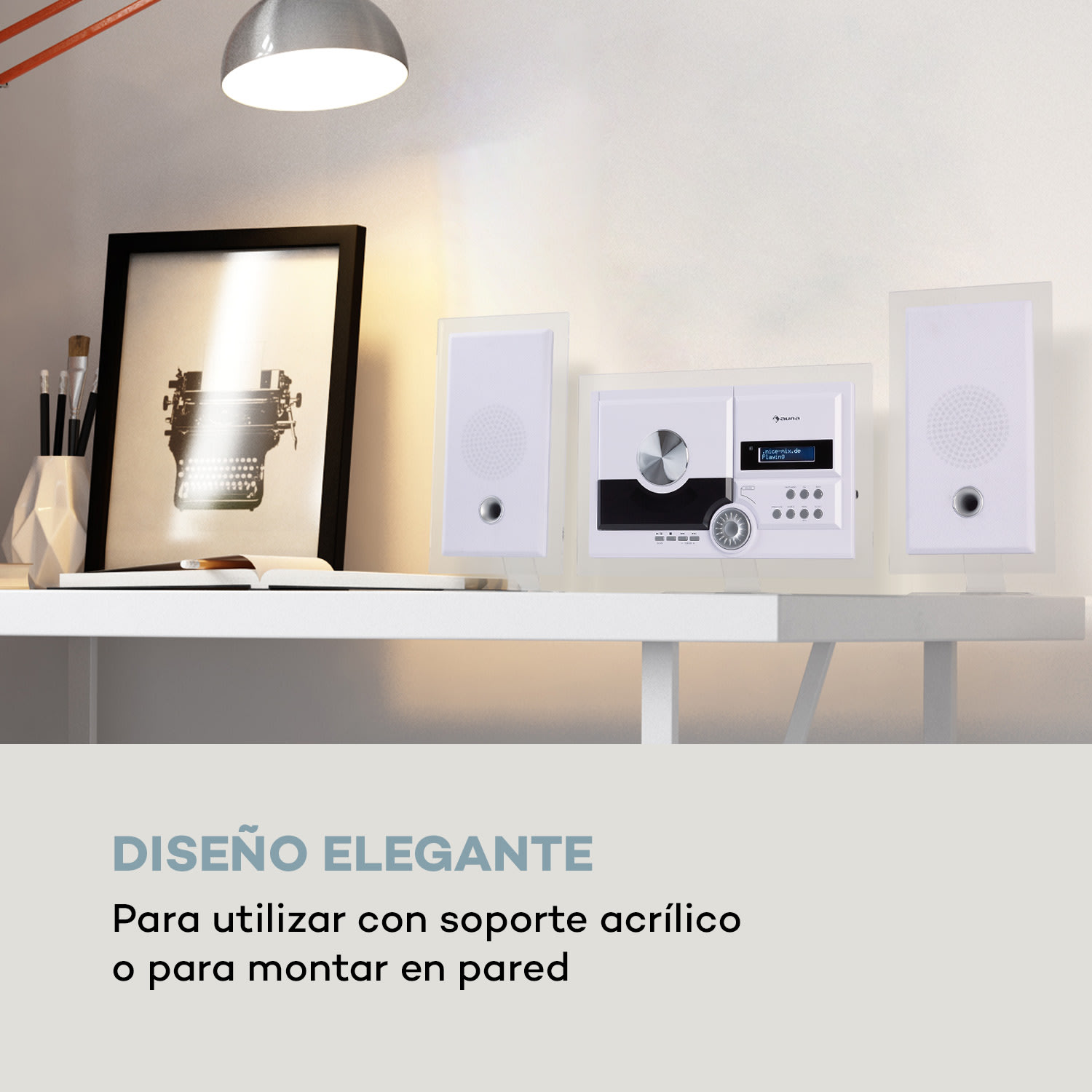 Stereo Sonic DAB+ Equipo estéreo, DAB+, Reproductor de CD, USB, BT, Blanco 