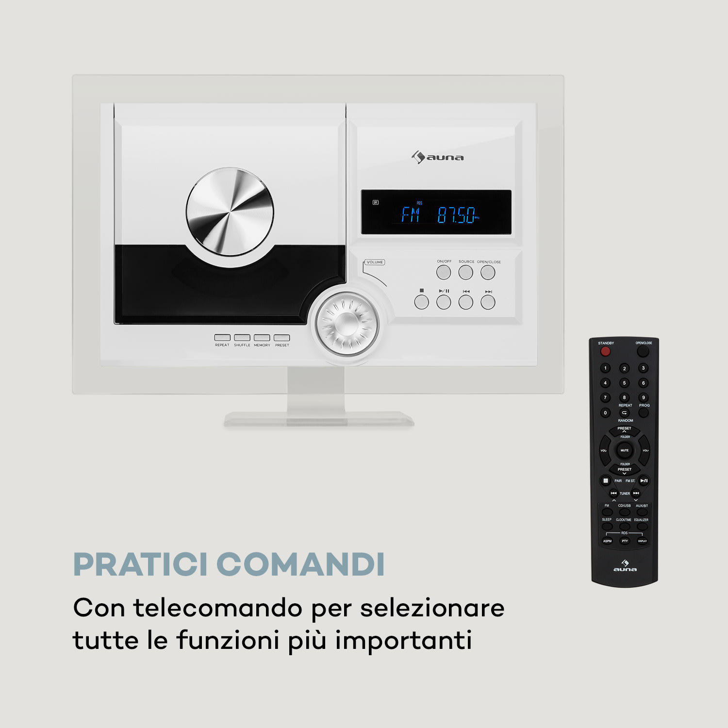 Stereo Sonic DAB+ Impianto Stereo, DAB+, Lettore CD, USB, BT, bianco 