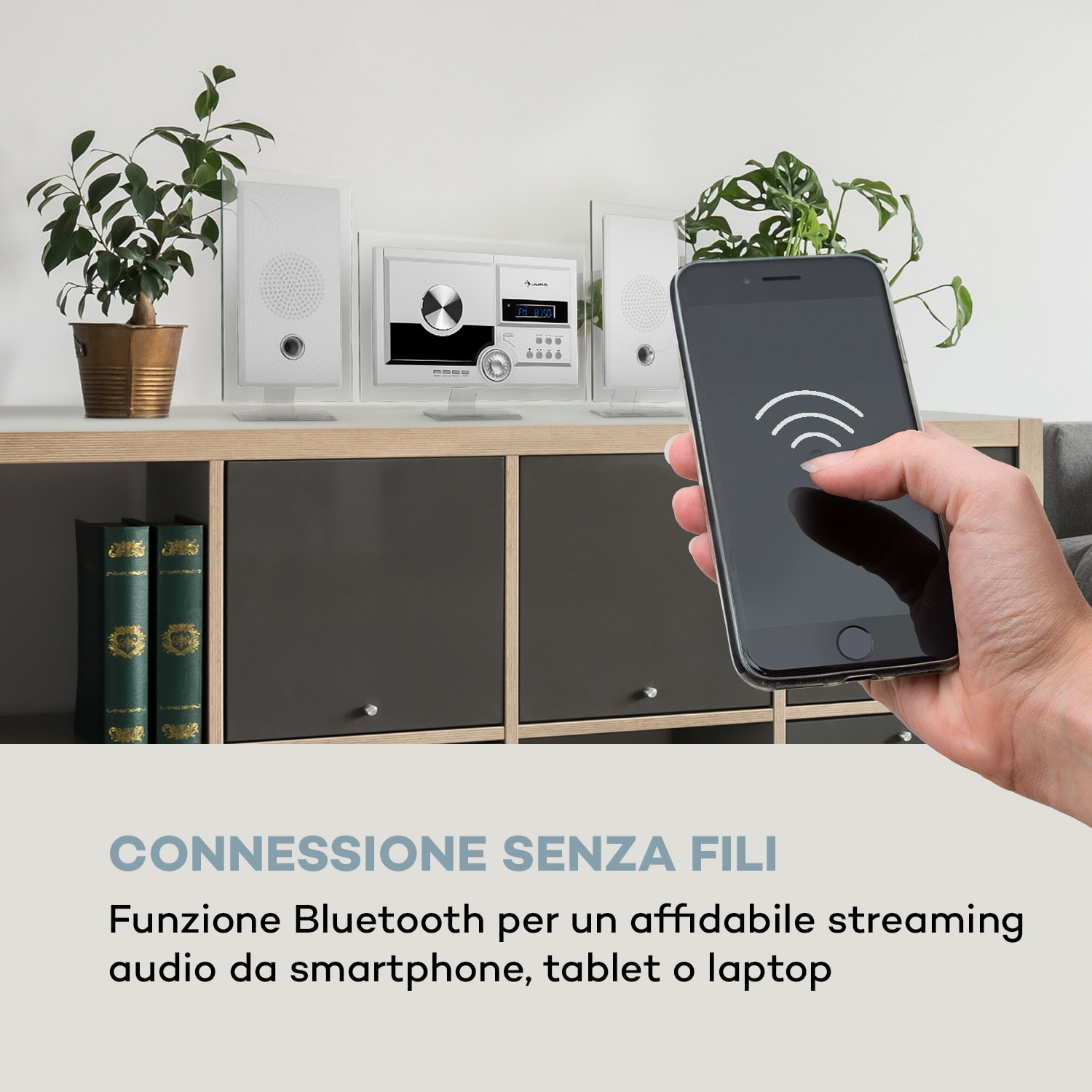 Stereo Sonic DAB+ Impianto Stereo, DAB+, Lettore CD, USB, BT, bianco 