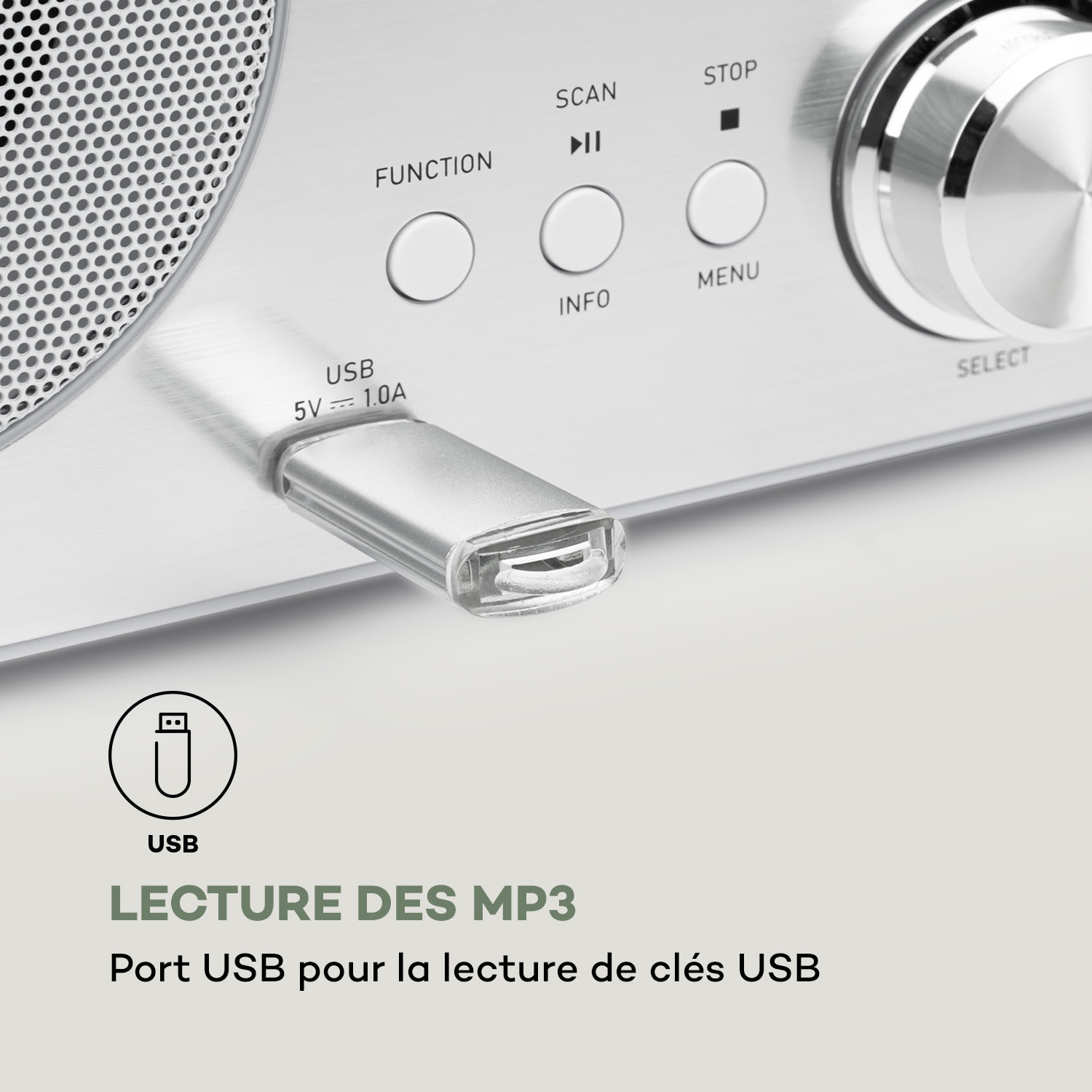 Harvard chaîne compacte radio Internet/DAB+ et FM lecteur CD Bluetooth blanche