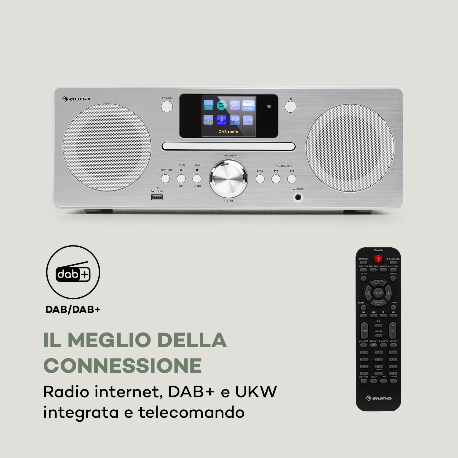 Harvard Impianto Compatto Radio Web/DAB+ e FM Lettore CD BT bianco 