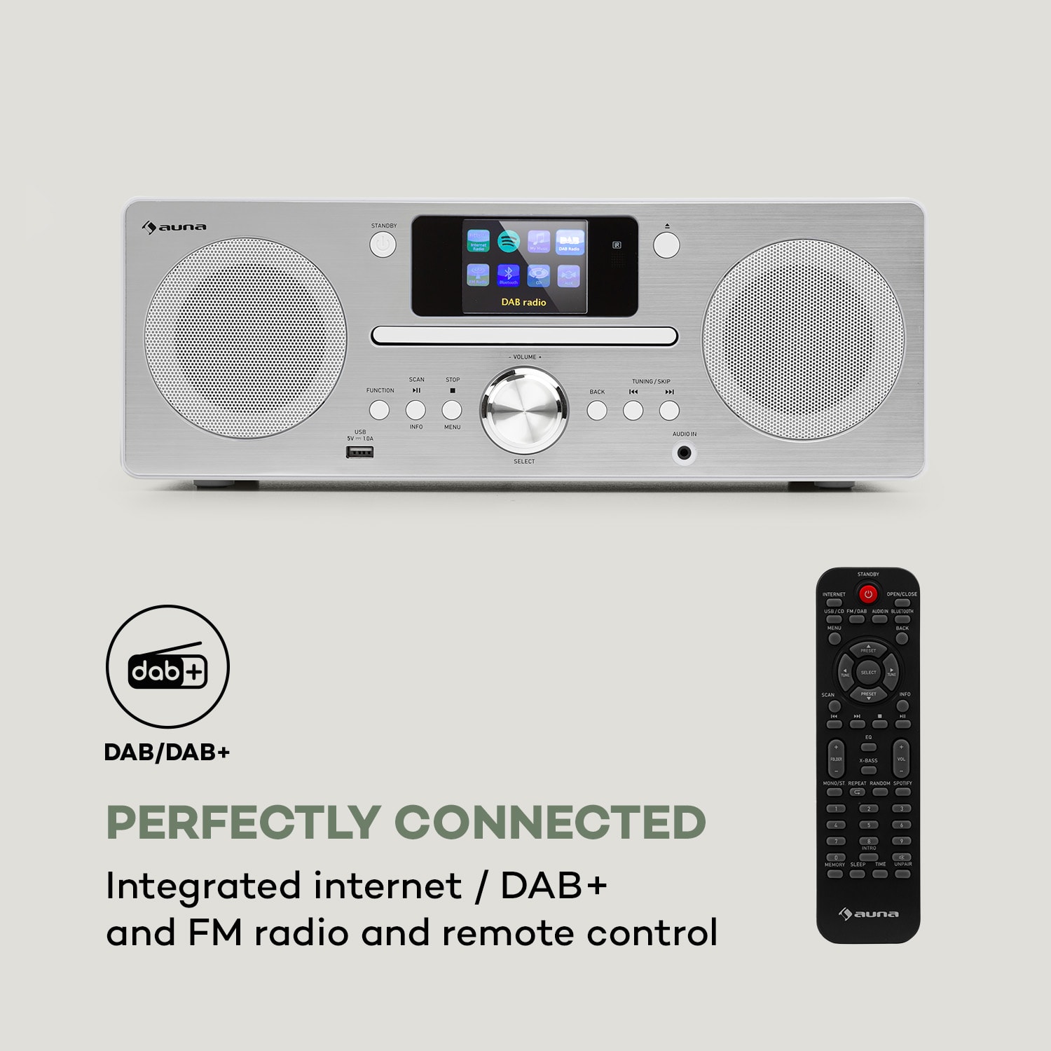 Harvard, system kompaktowy, Internet/DAB+ i radio UKF-FM, odtwarzacz CD, Bluetooth, białe