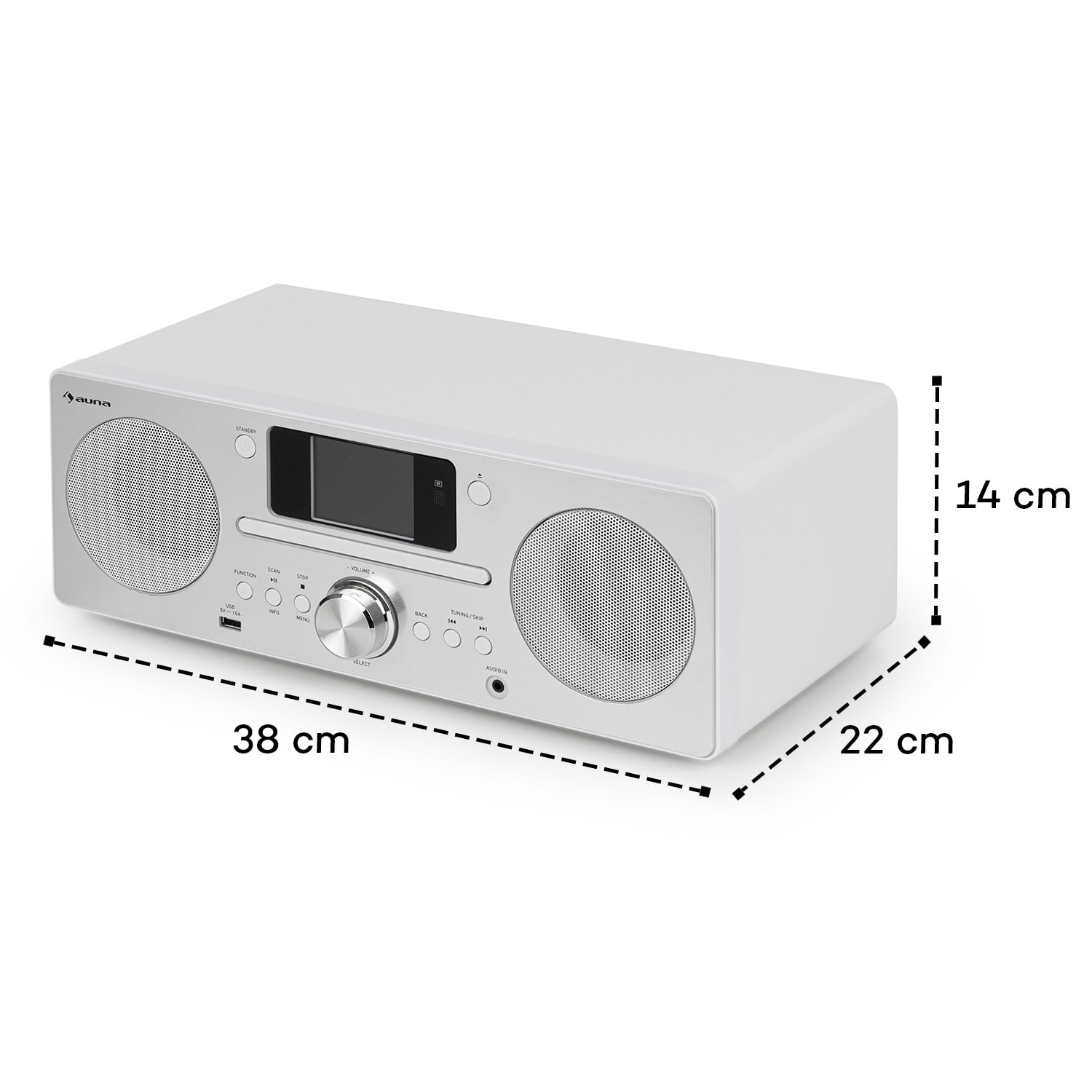 Harvard, system kompaktowy, Internet/DAB+ i radio UKF-FM, odtwarzacz CD, Bluetooth, białe