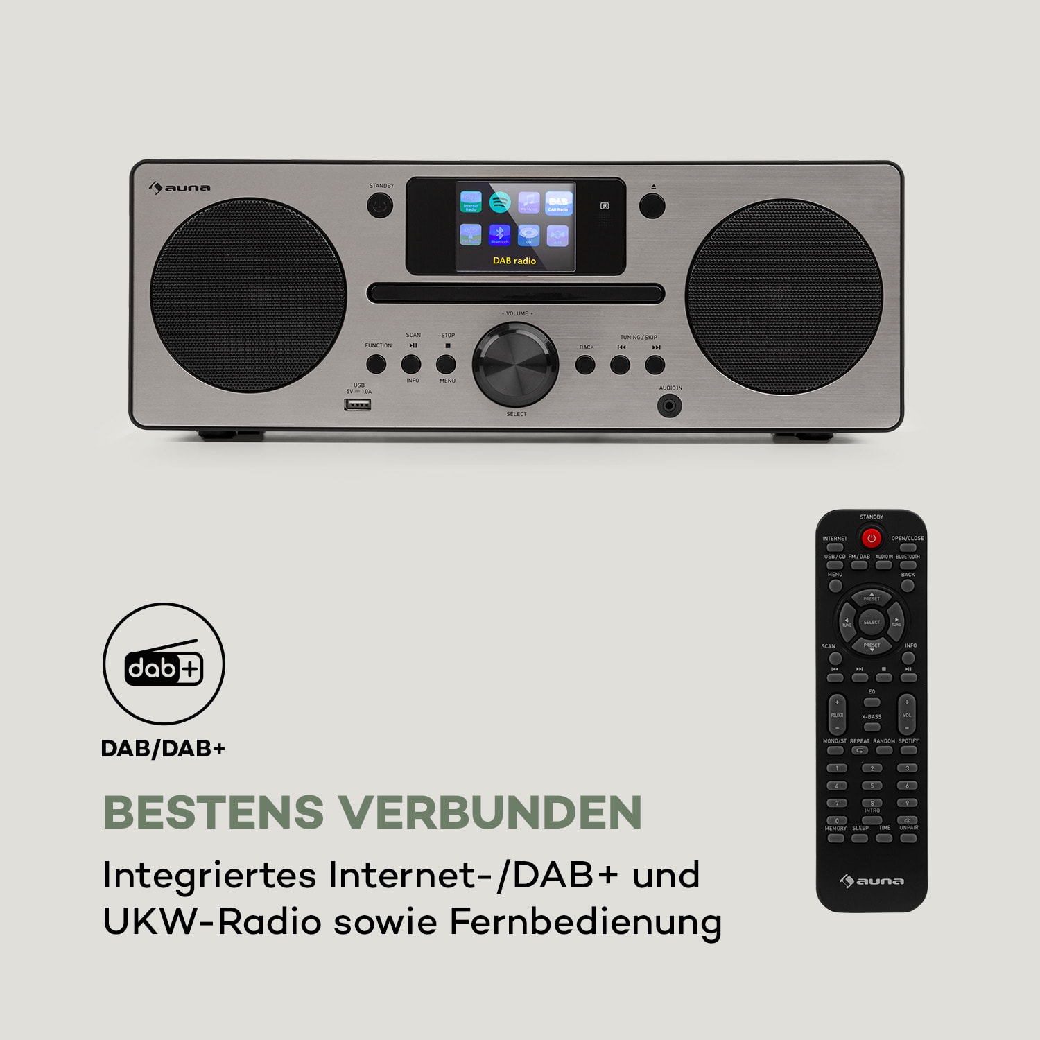 Harvard Kompaktanlage Internet-/DAB+/UKW-Radio CD-Player Bluetooth 