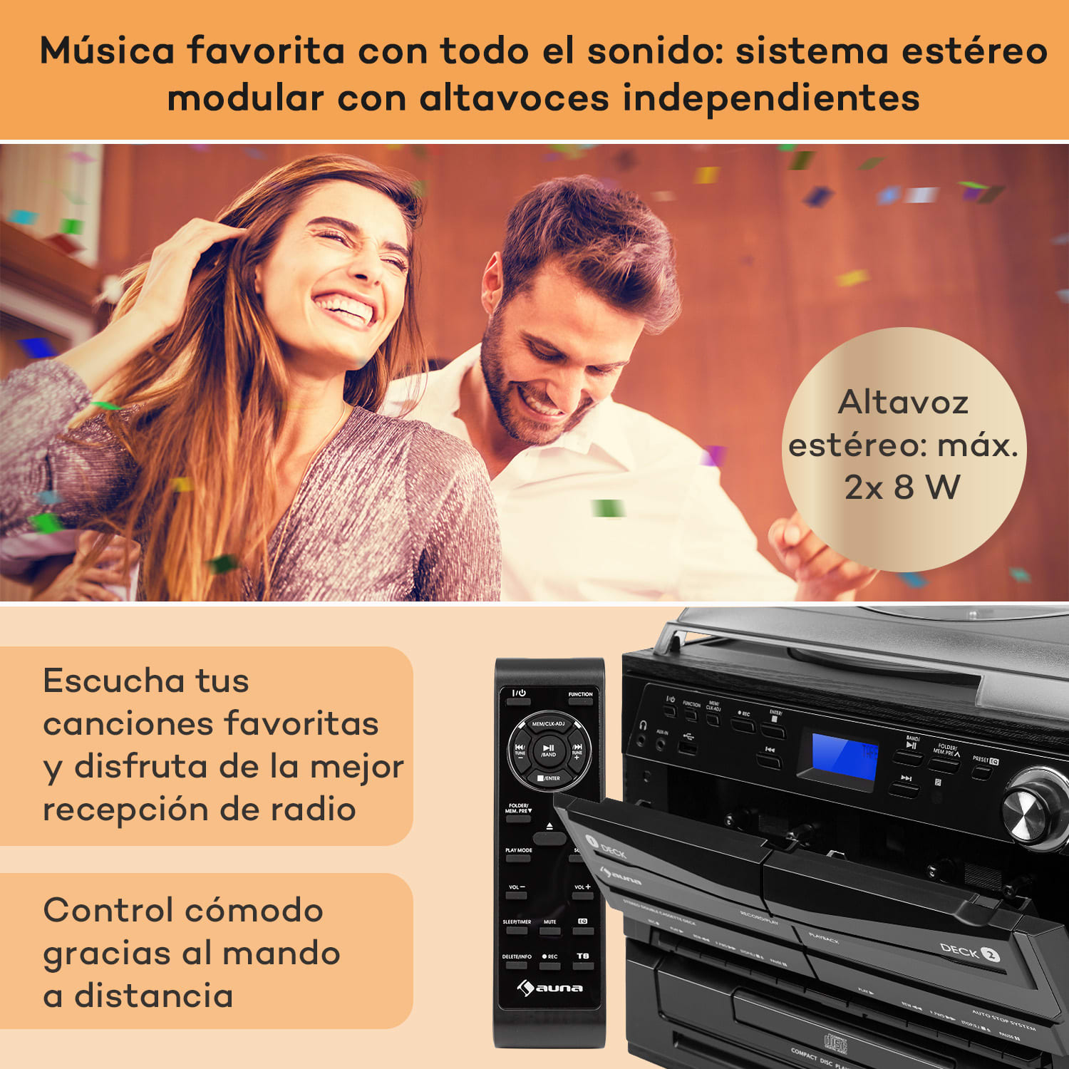 388-DAB+ Equipo estéreo 20 W máx. Vinilo CD Casete Bluetooth FM/DAB+ USB
