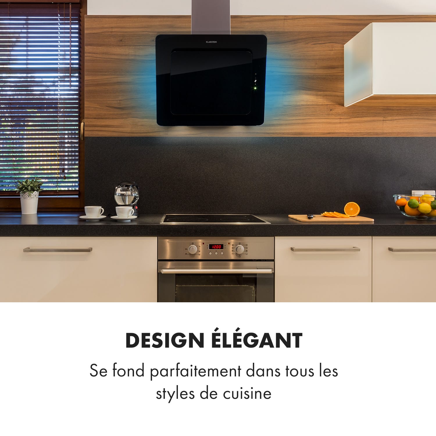 Helena 60 afzuigkap 60cm 595 m³/h leddisplay zwart 60 cm | Zwart