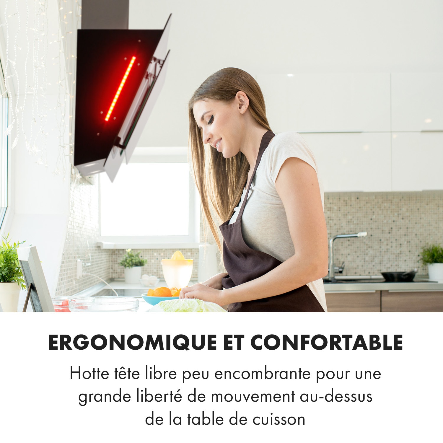 Helena 60 afzuigkap 60cm 595 m³/h leddisplay zwart 60 cm | Zwart