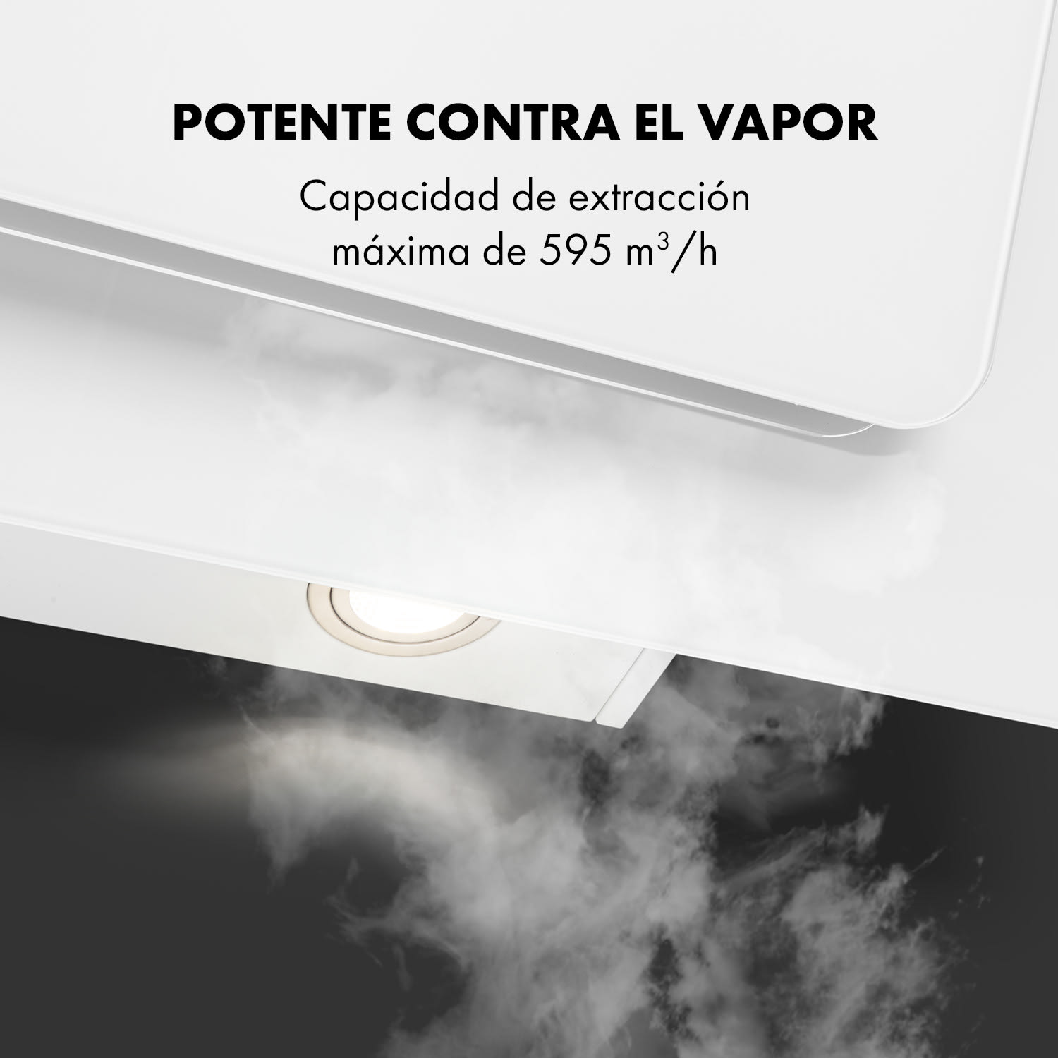 Campana extractora Klarstein Helena 60 Pantalla LED  595 m³/h Color blanco 60 cm | Blanco