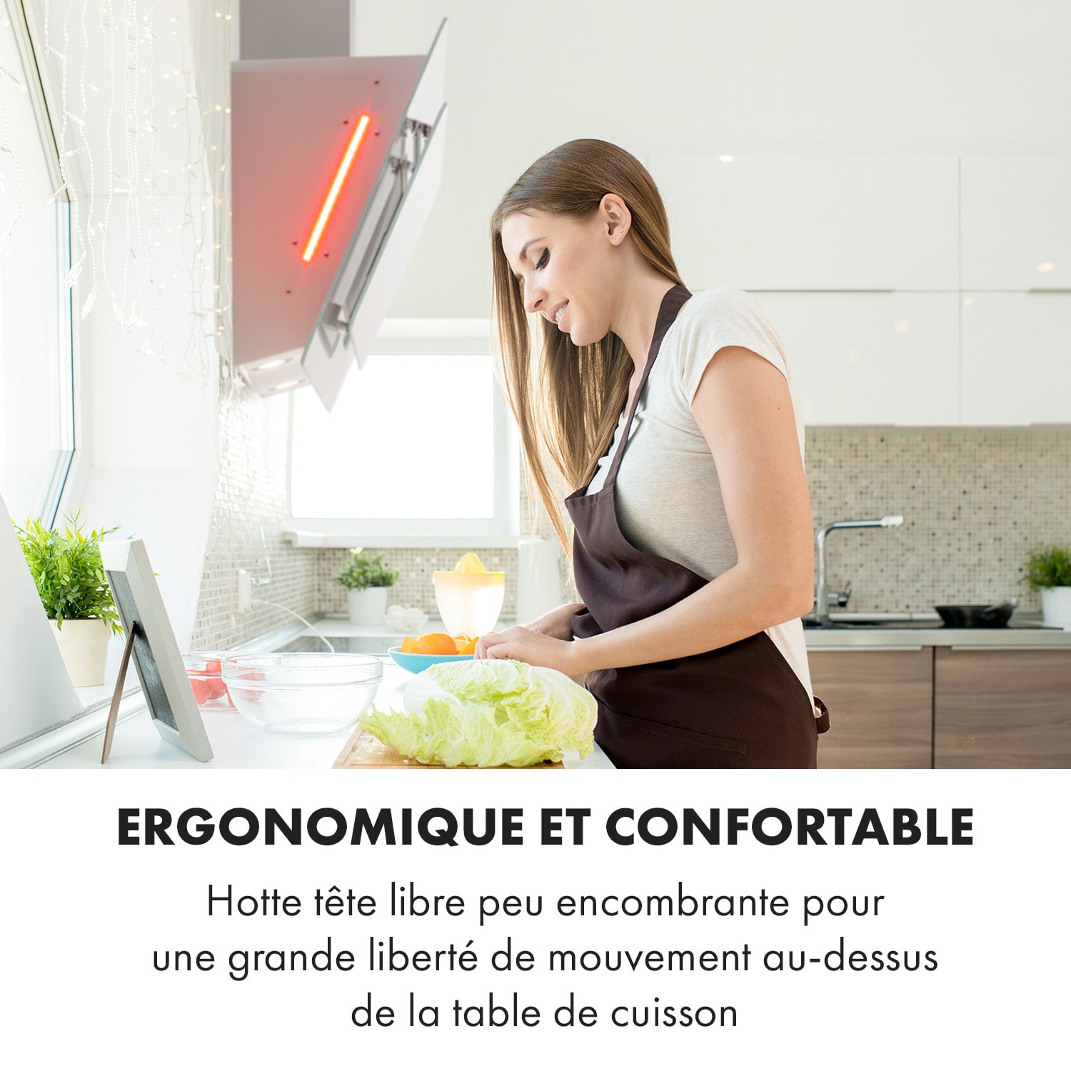 Helena 60 afzuigkap 60cm 595 m³/h leddisplay wit 60 cm | Wit