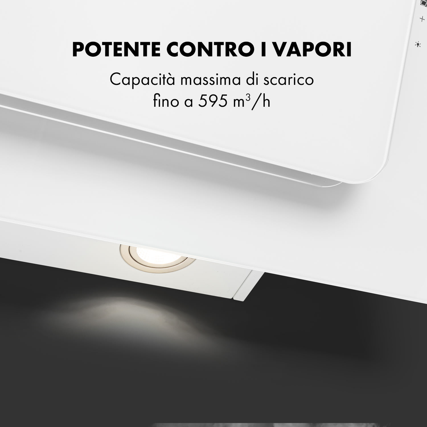 Helena 60 Cappa Aspirante 595 m³/h Display LED bianco 60 cm | Bianco