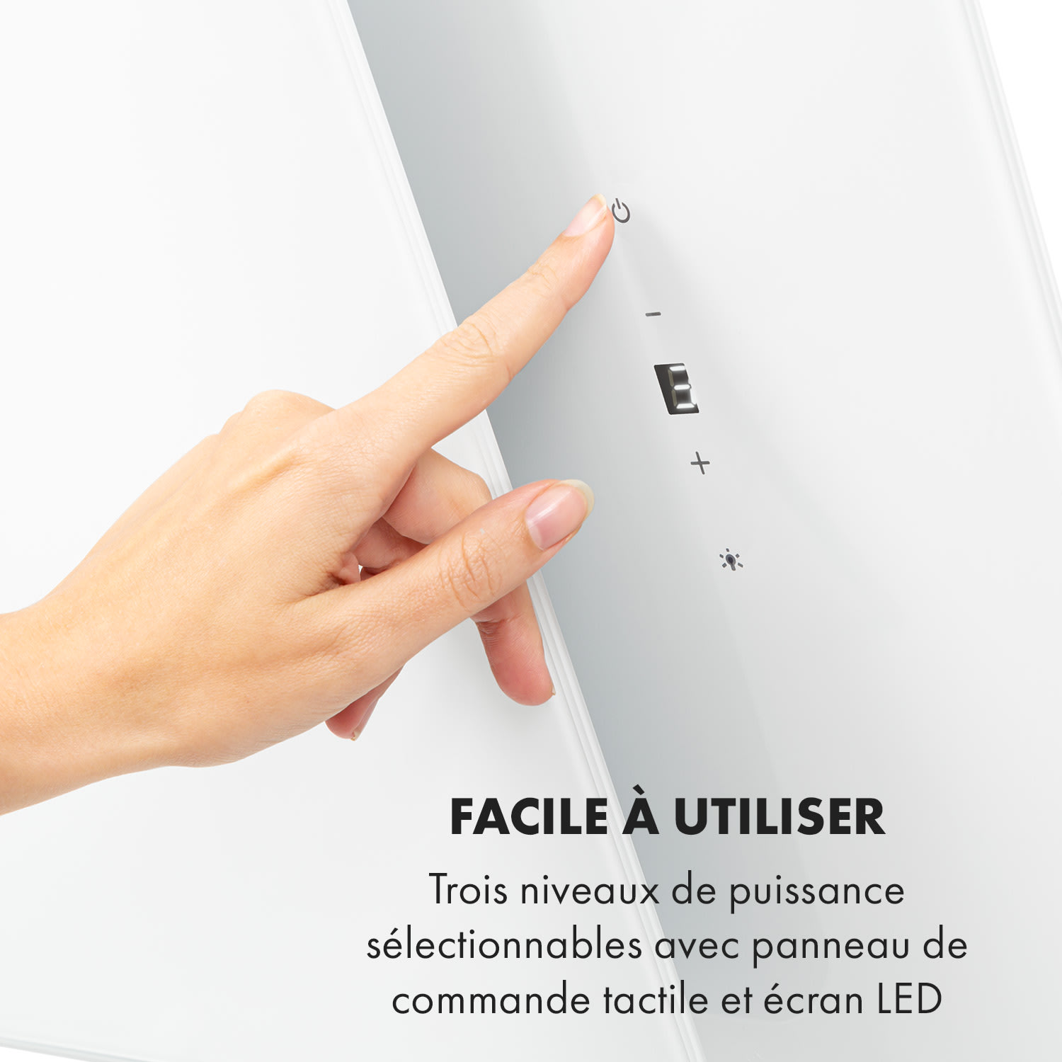 Helena 90 afzuigkap 595 m³/h LED-display wit 90 cm | Wit