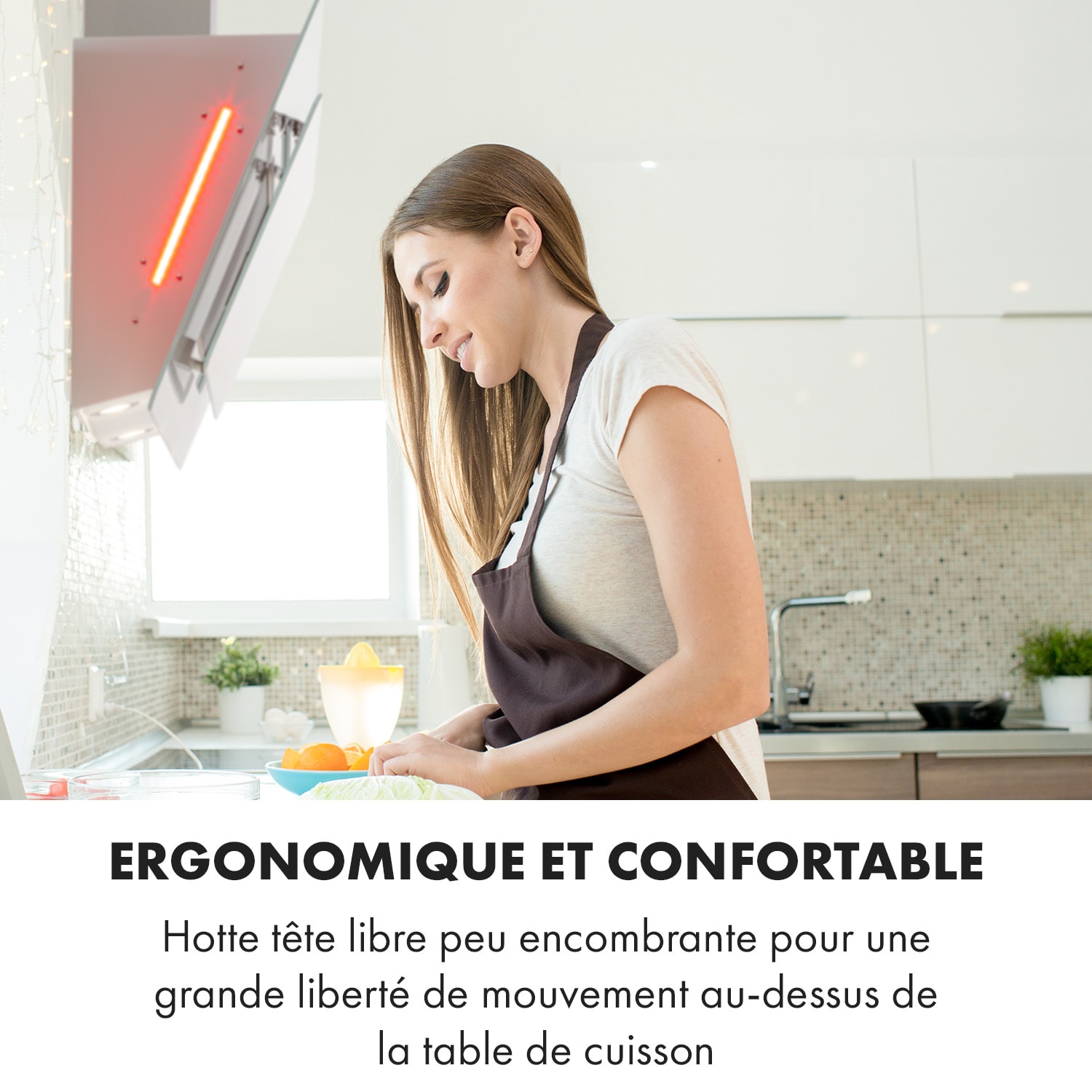 Helena 90 afzuigkap 595 m³/h LED-display wit 90 cm | Wit