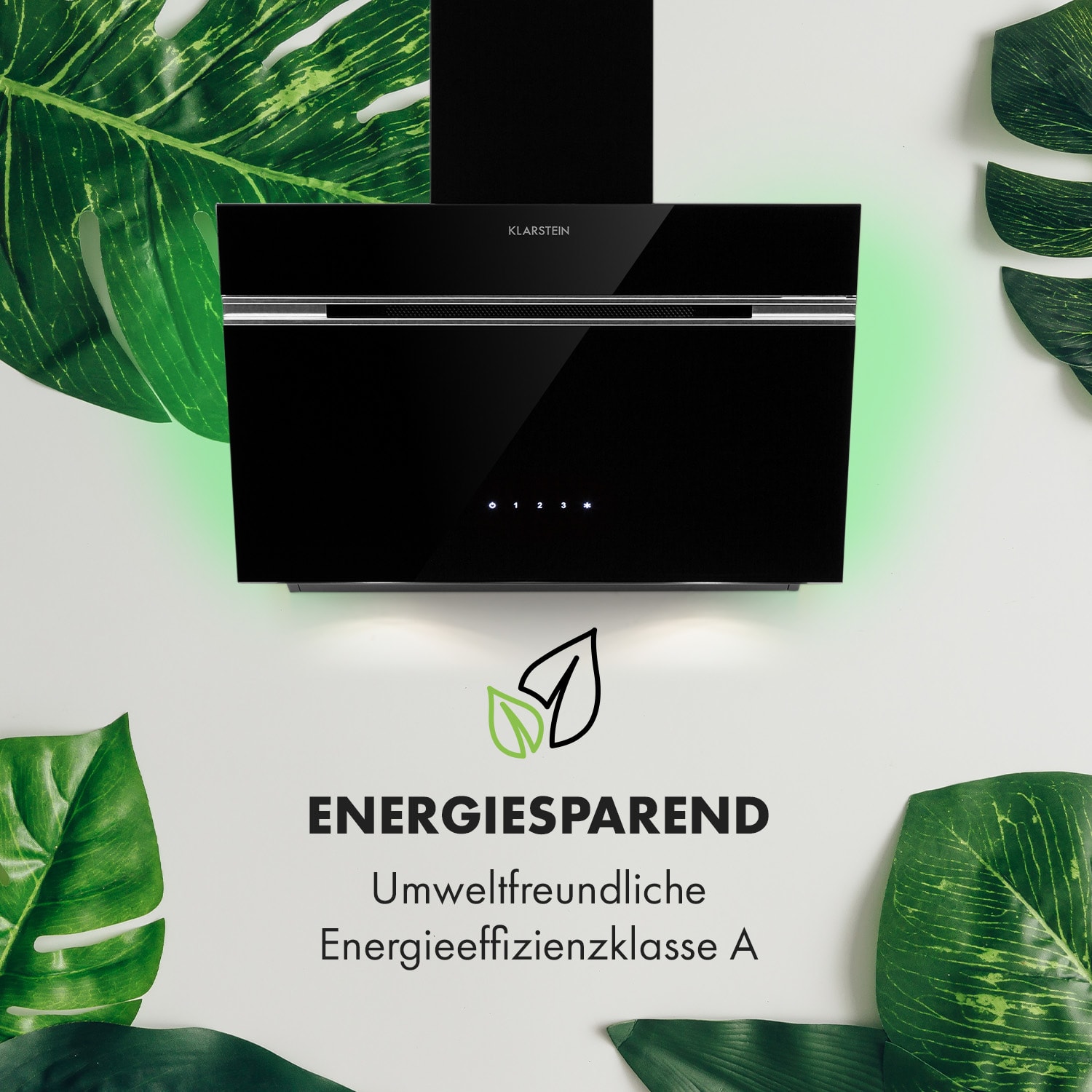 Alina Dunstabzugshaube 60 cm 600 m³/h LED-Display Ambiente Glasfront 60 cm | Schwarz