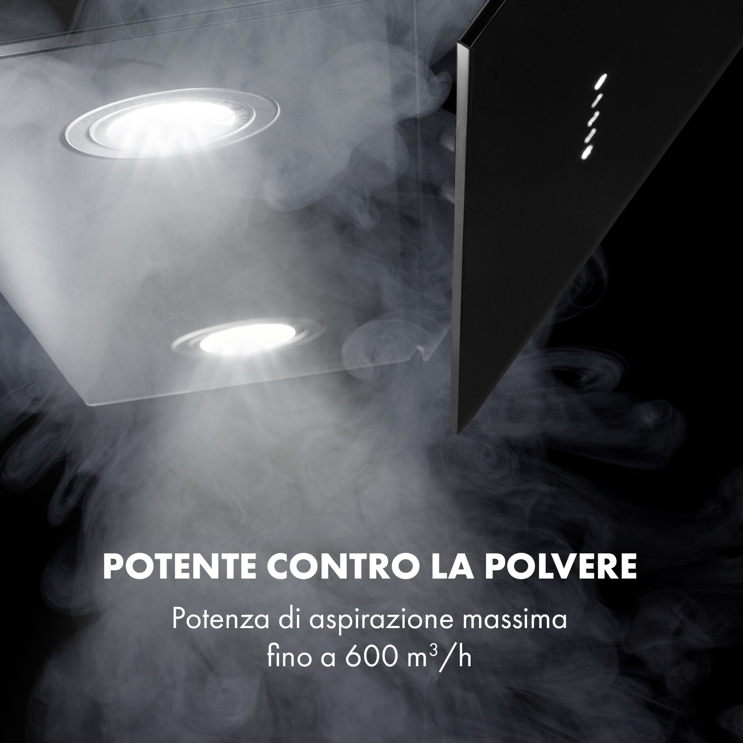 Alina Cappa Aspirante 60cm 600 m³/h Display LED Luce Ambiente nero 60 cm | Nero