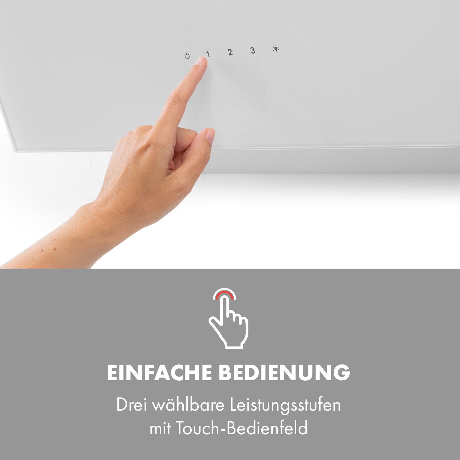 Alina Dunstabzugshaube 600 m³/h LED-Display Ambientelicht Glasfront 