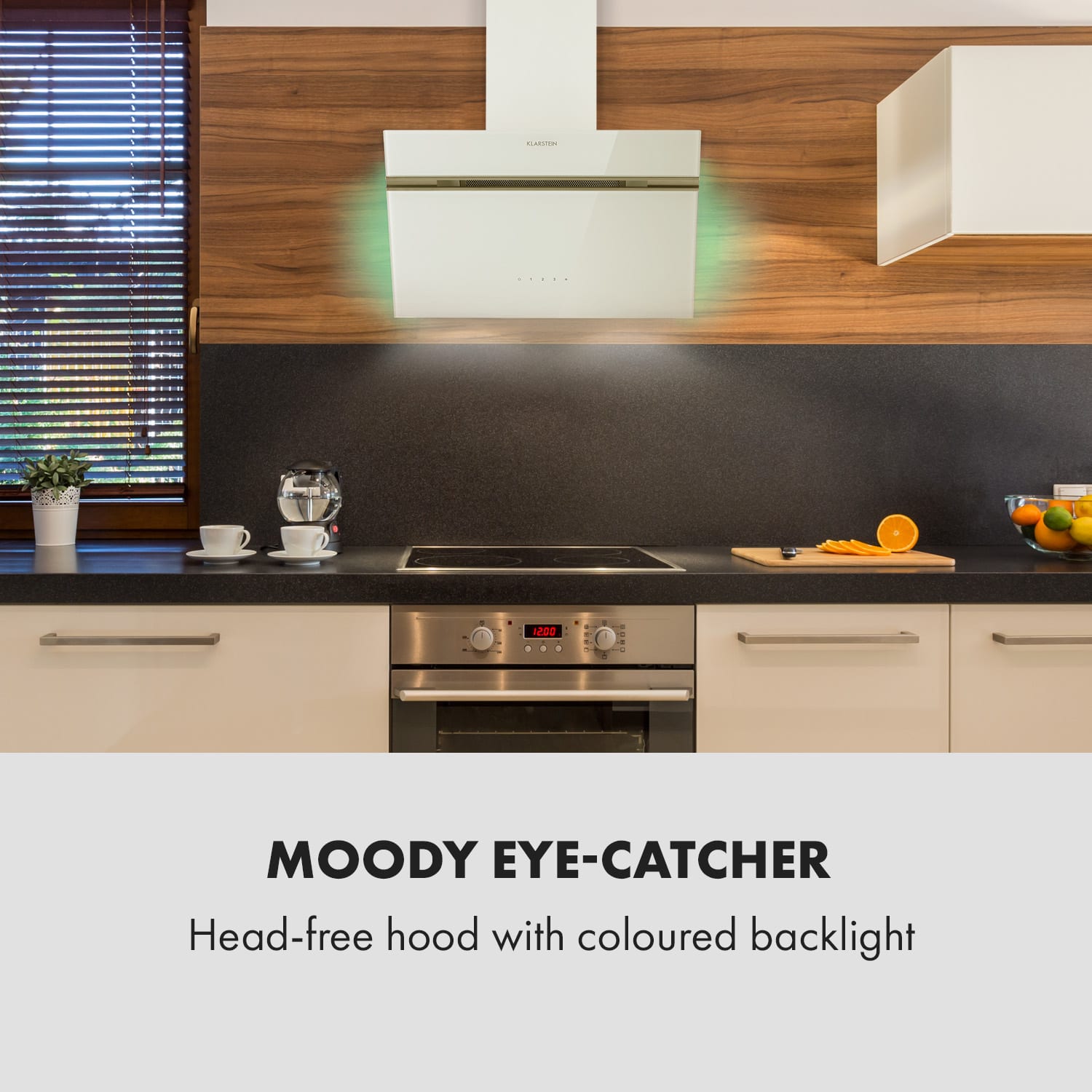 Alina 60, páraelszívó, 60 cm, 600 m³/ó, LED kijelző, megvilágítás, fehér 