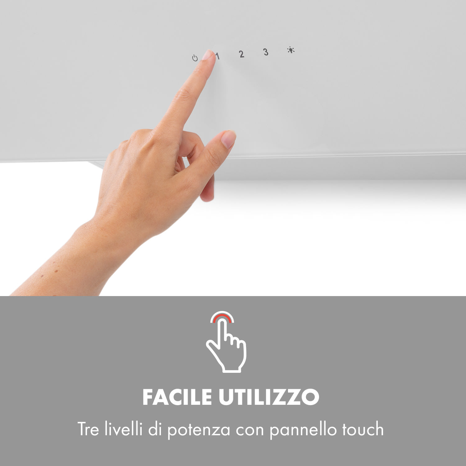 Alina cappa aspirante 90 cm 600 m³/h luce ambiente frontale di vetro bianco 90 cm | Bianco