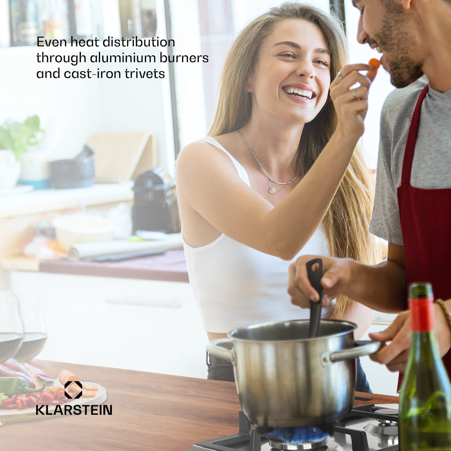 Ignito Domino gaskookplaat 2-vlammen brander roestvrij staal zilver 30 cm | Zilver